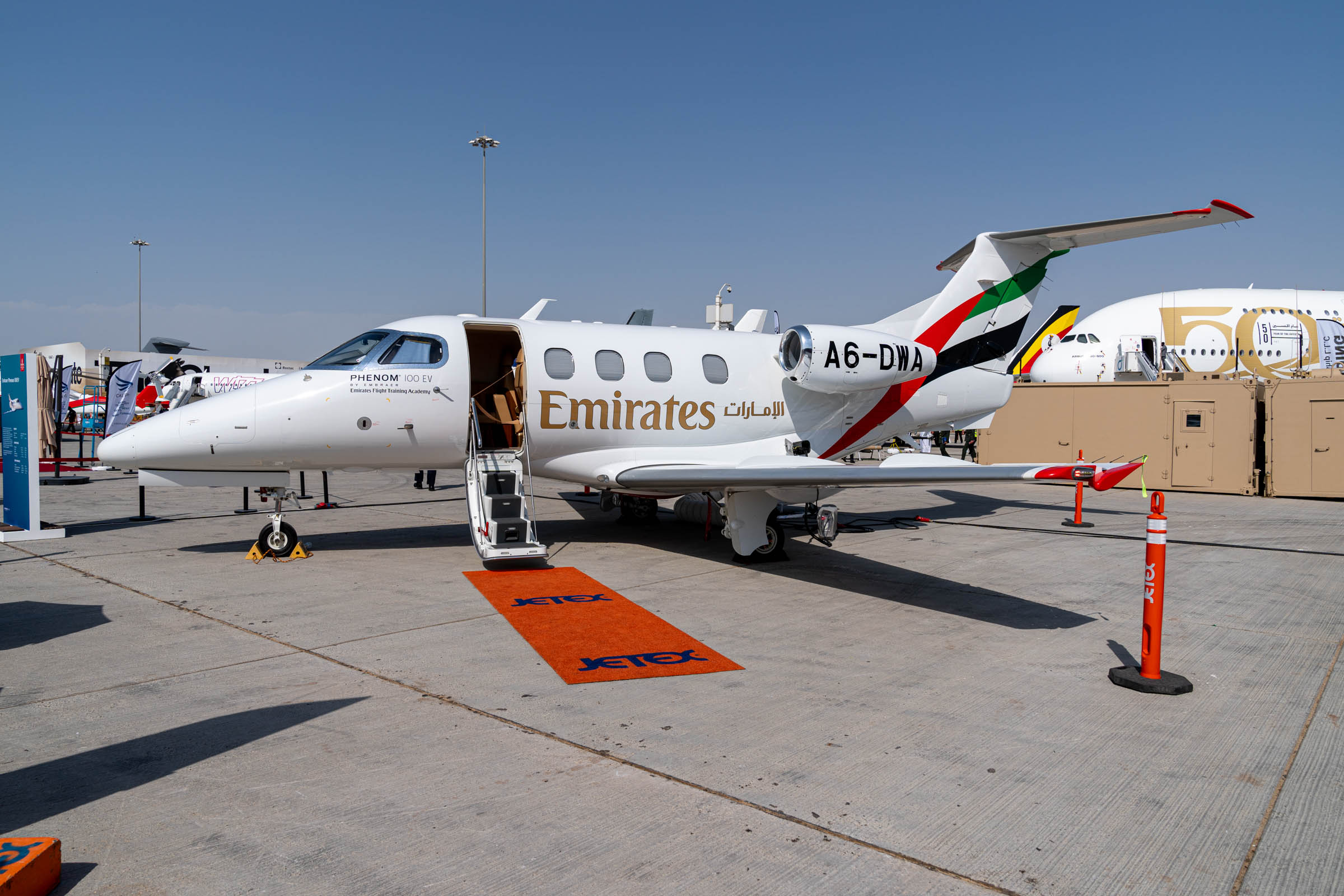 Dubai Airshow 2021-56 Emirates Academy Embraer Phenom 100