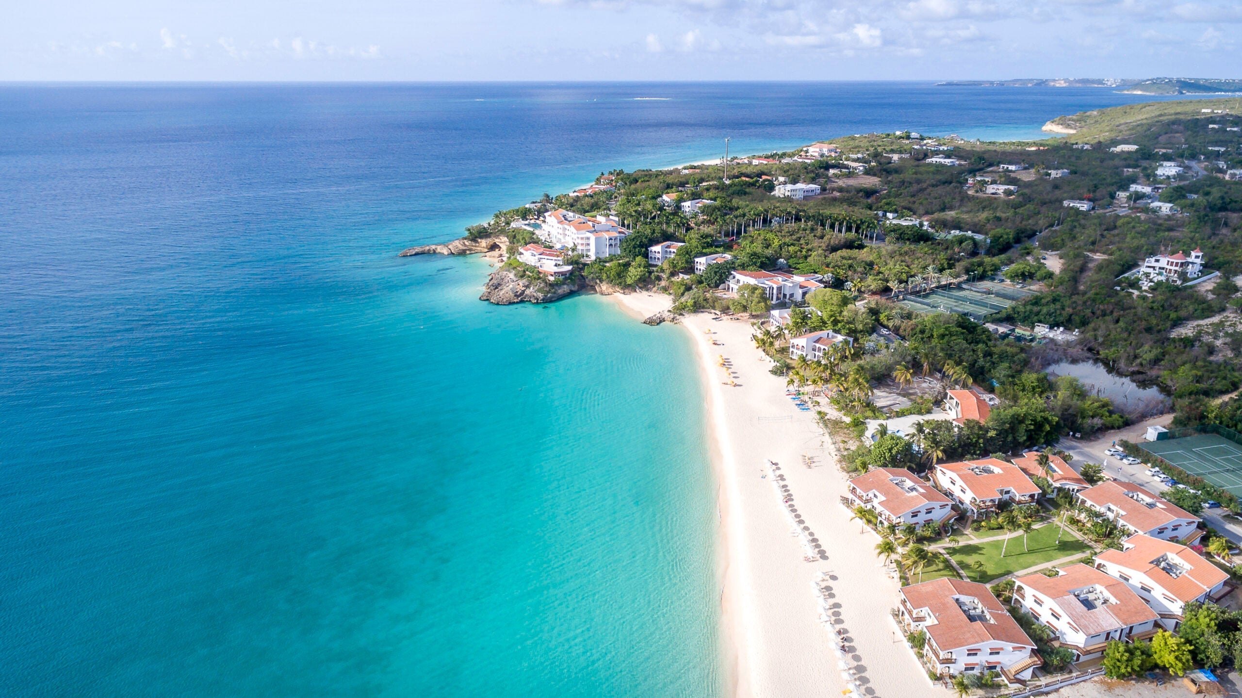 Aerial view of Anguilla Beach