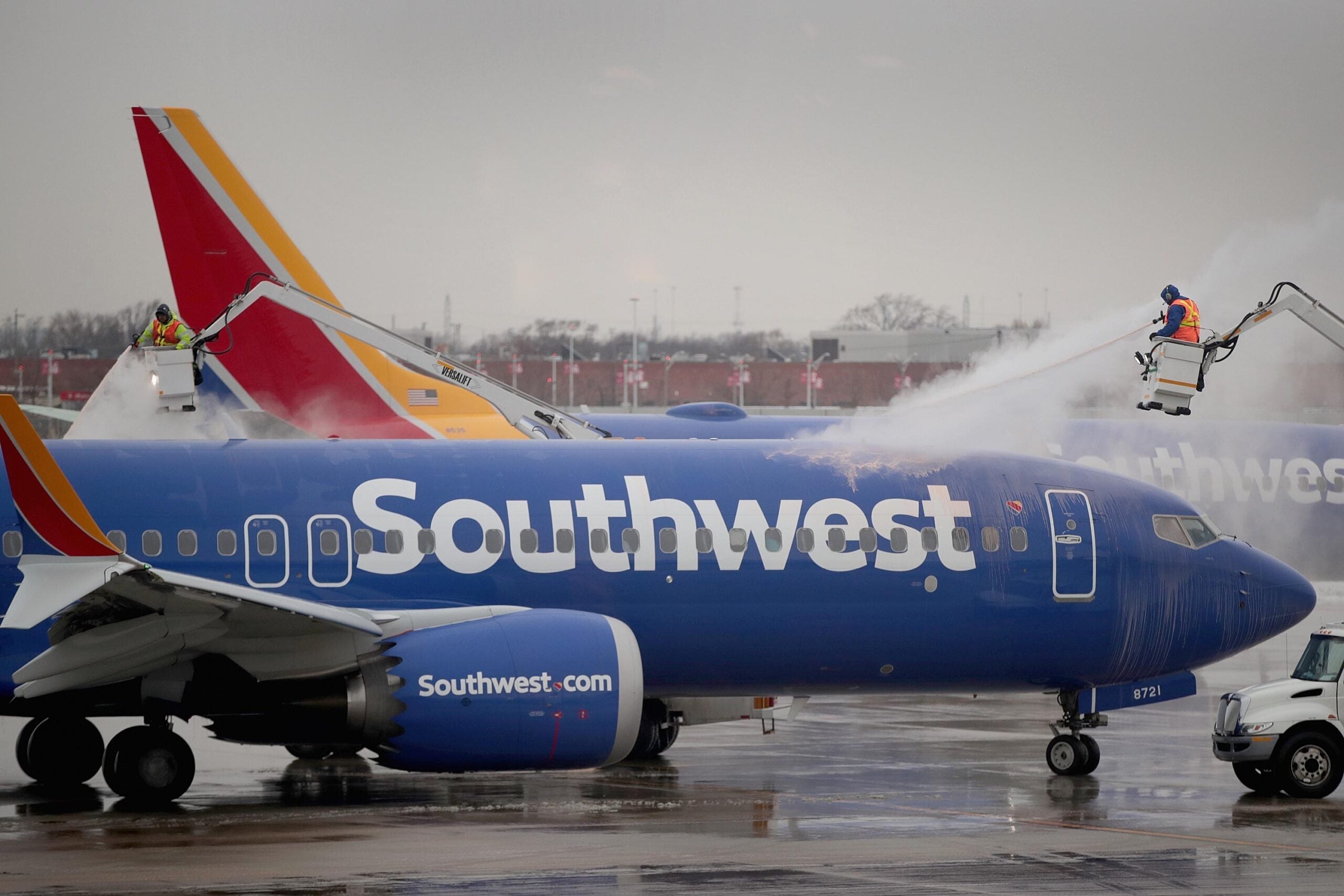 Planes Are Deiced At Chicago's Midway Airport