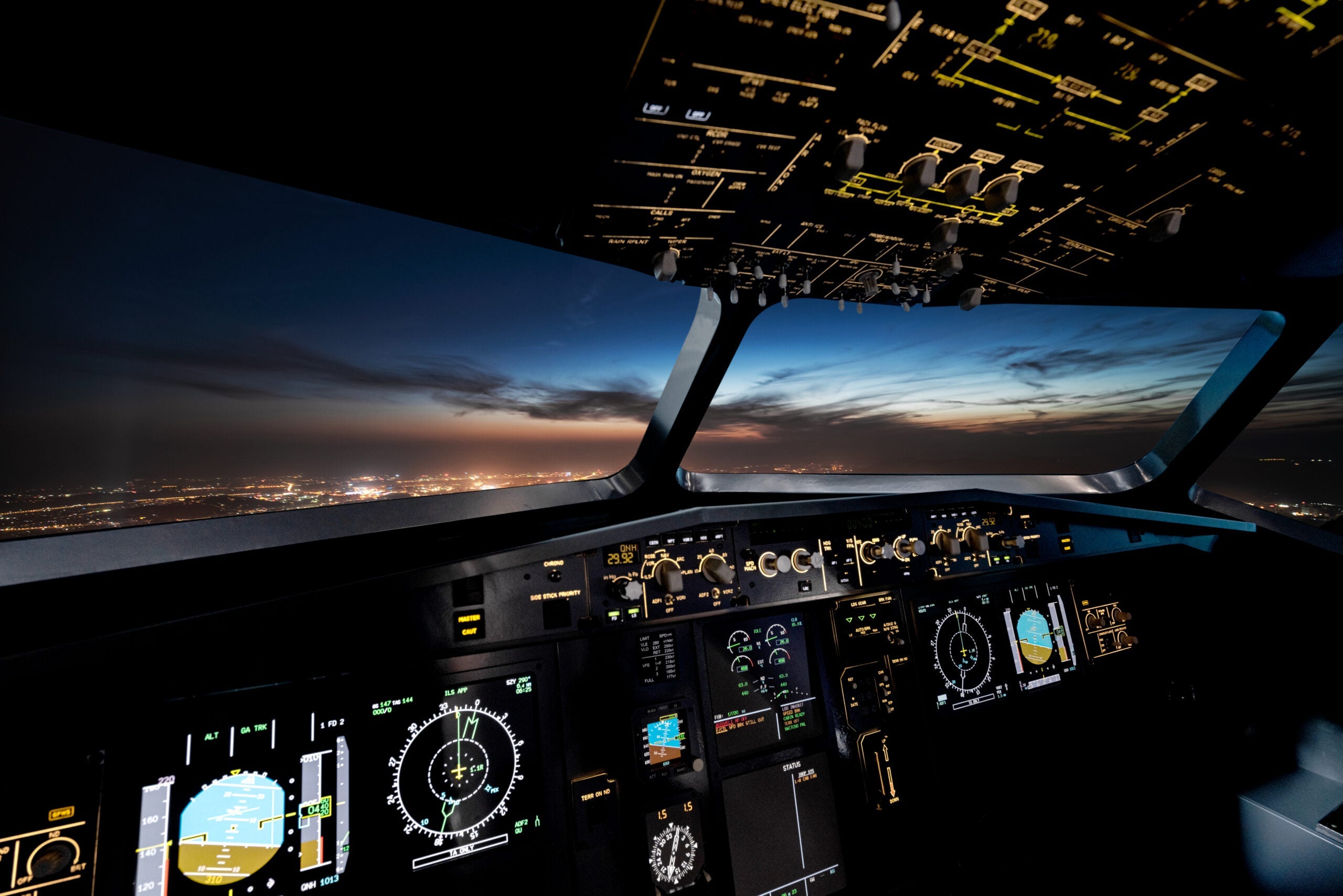 Internal control part of the aircraft cockpit including altimeter. (Photo by