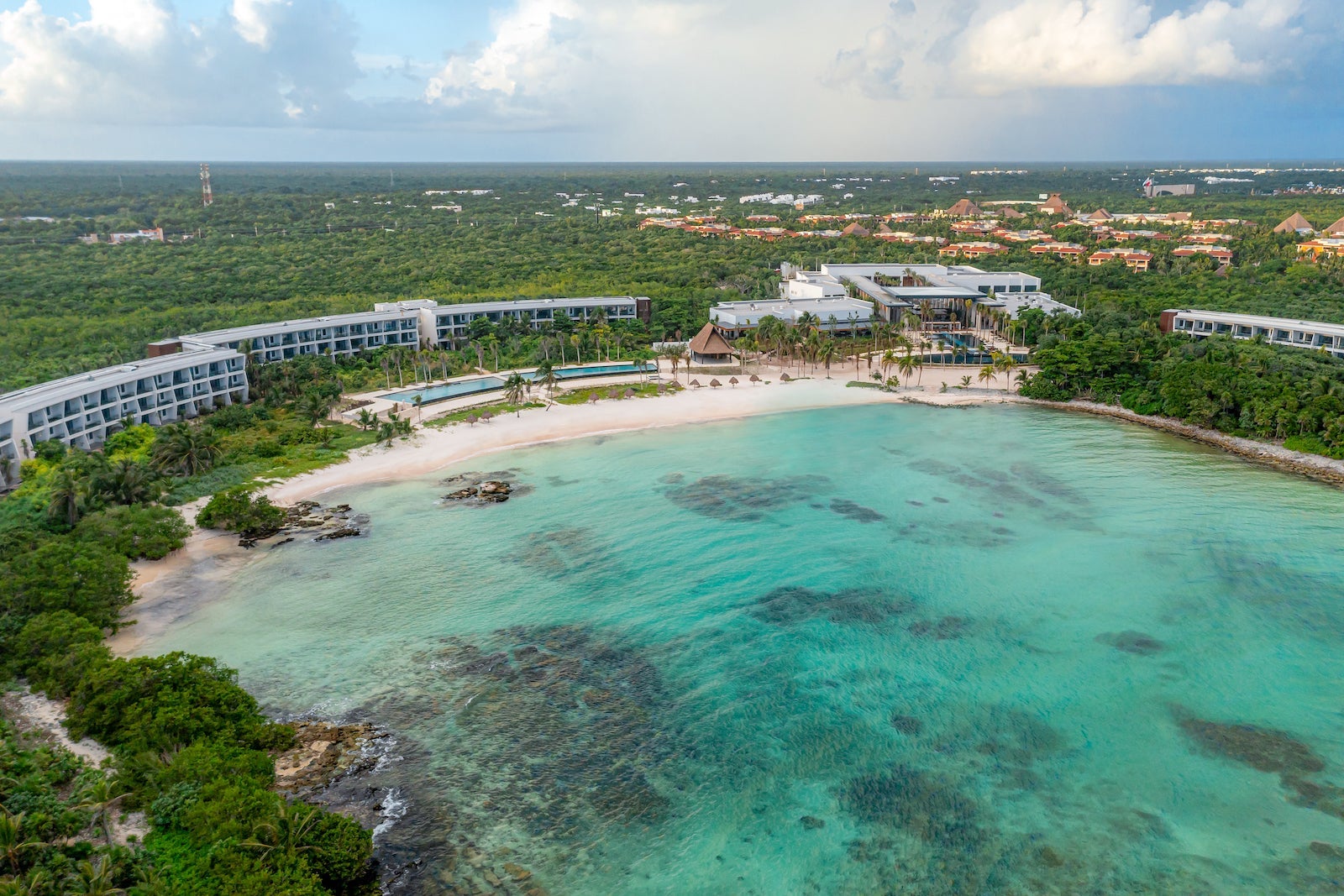 Aerial view of The Conrad Tulum. Photo by Victor Elias Photography