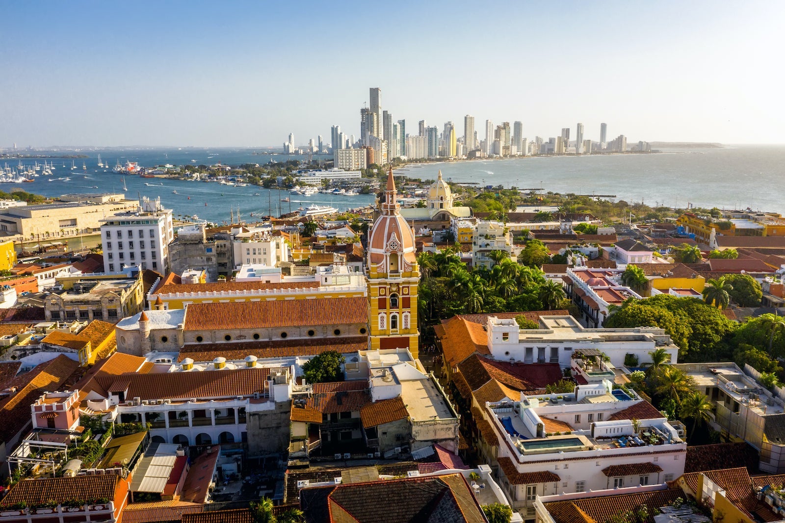 The Cartagena City Colombia Aerial View