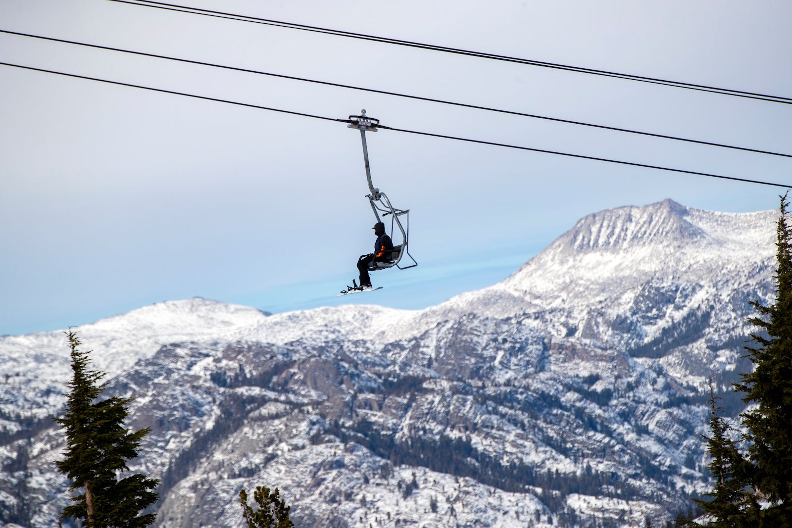 Winter sports during covid in Mammoth Lakes, CA.