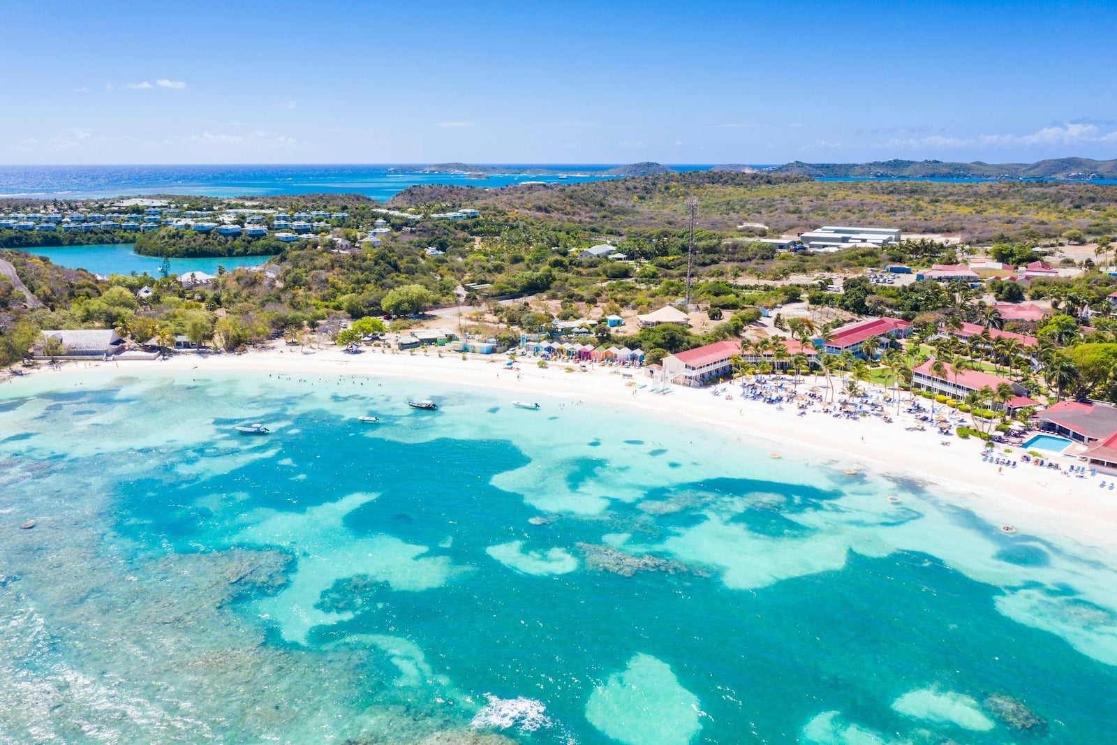Aerial view of coral reef, Antigua, Caribbean