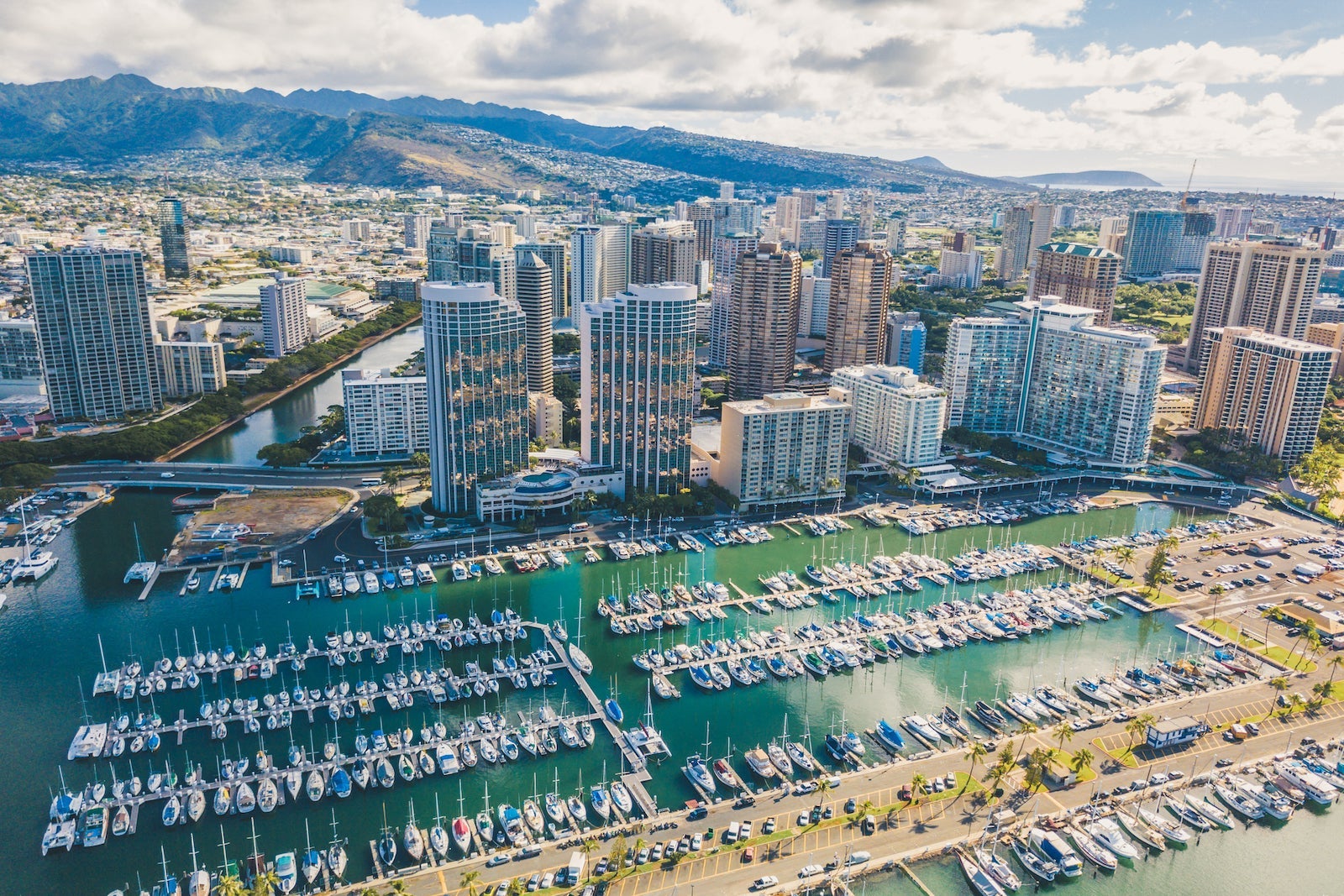 Aerial view of Honolulu Beach