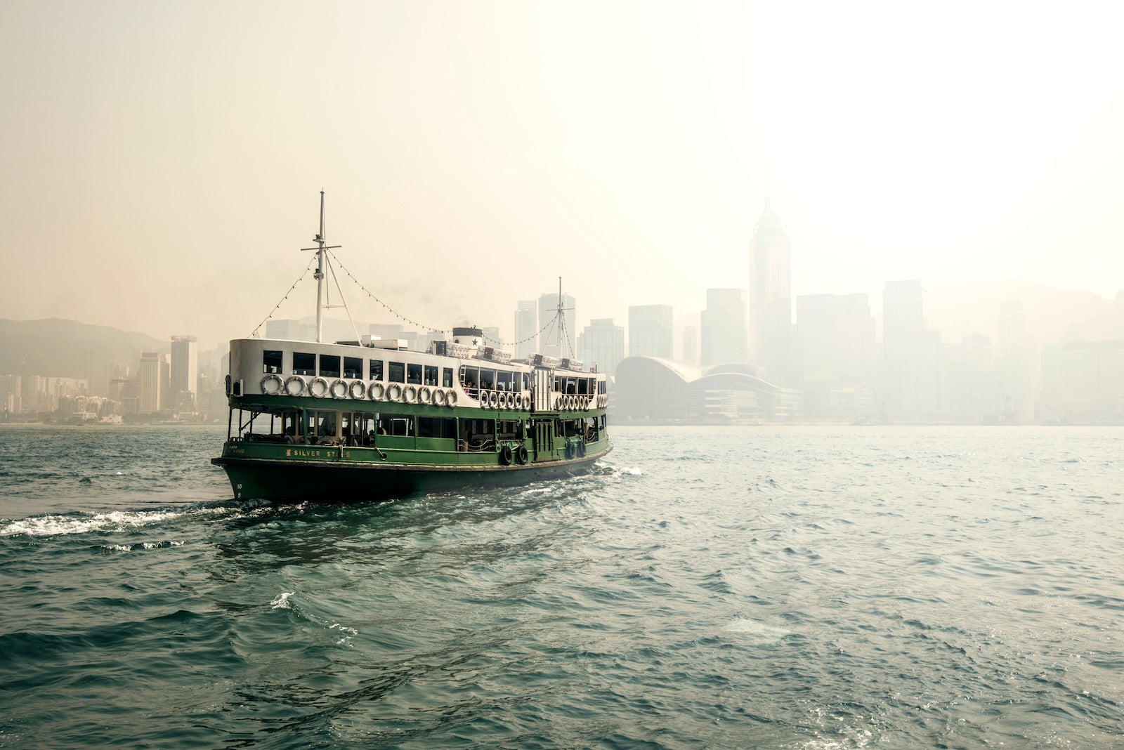 Star Ferry in the mist Hong Kong Harbour
