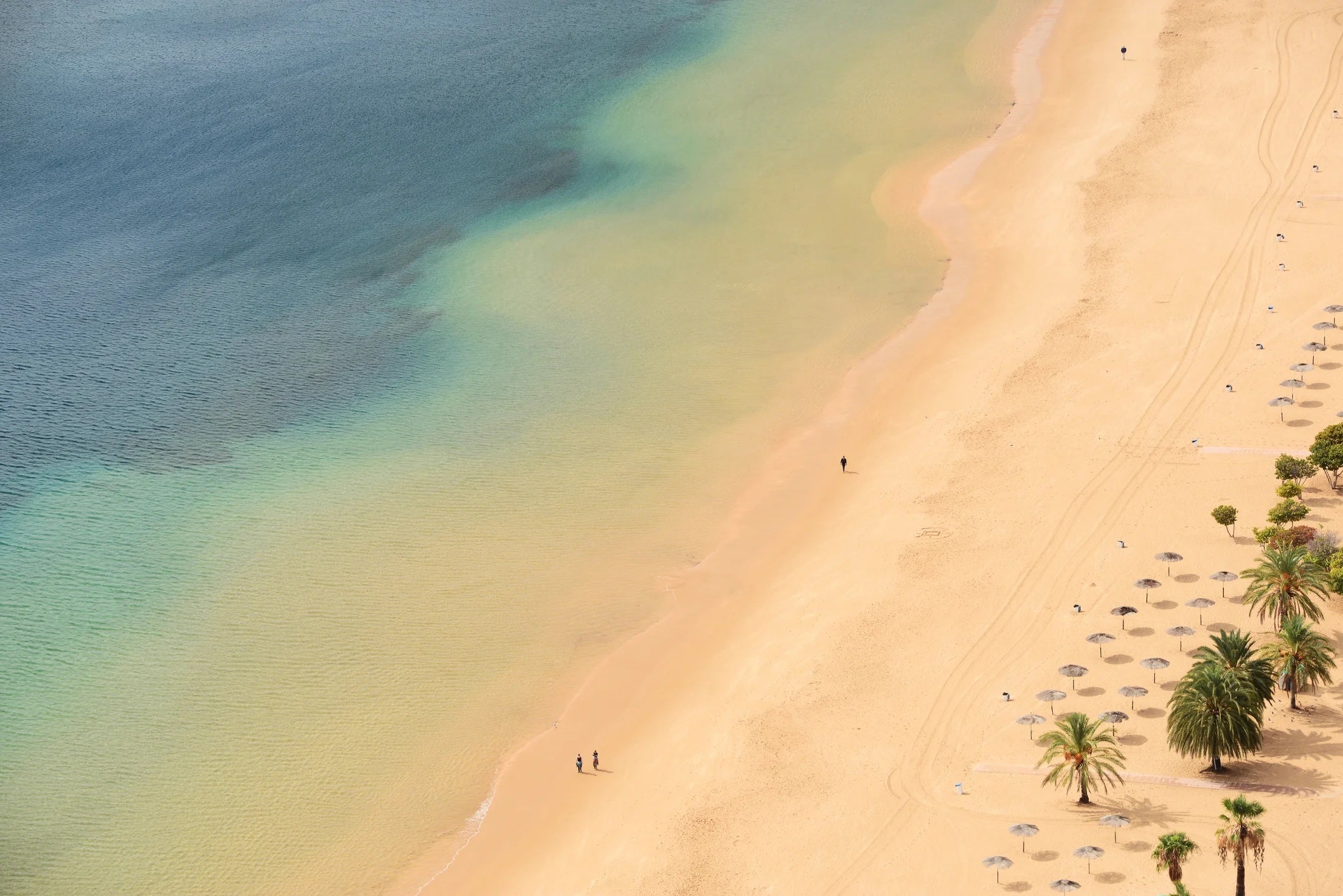 Playa de Las Teresitas aerial view