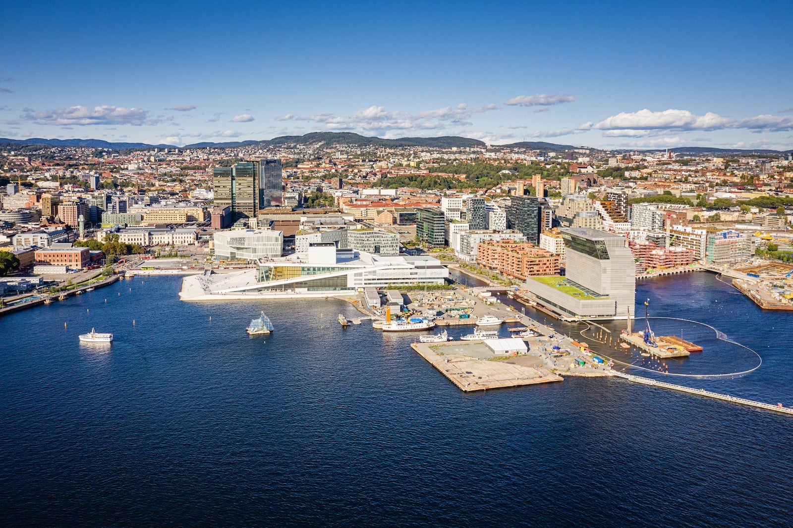 Oslo Cityscape Harbor Norway Aerial View