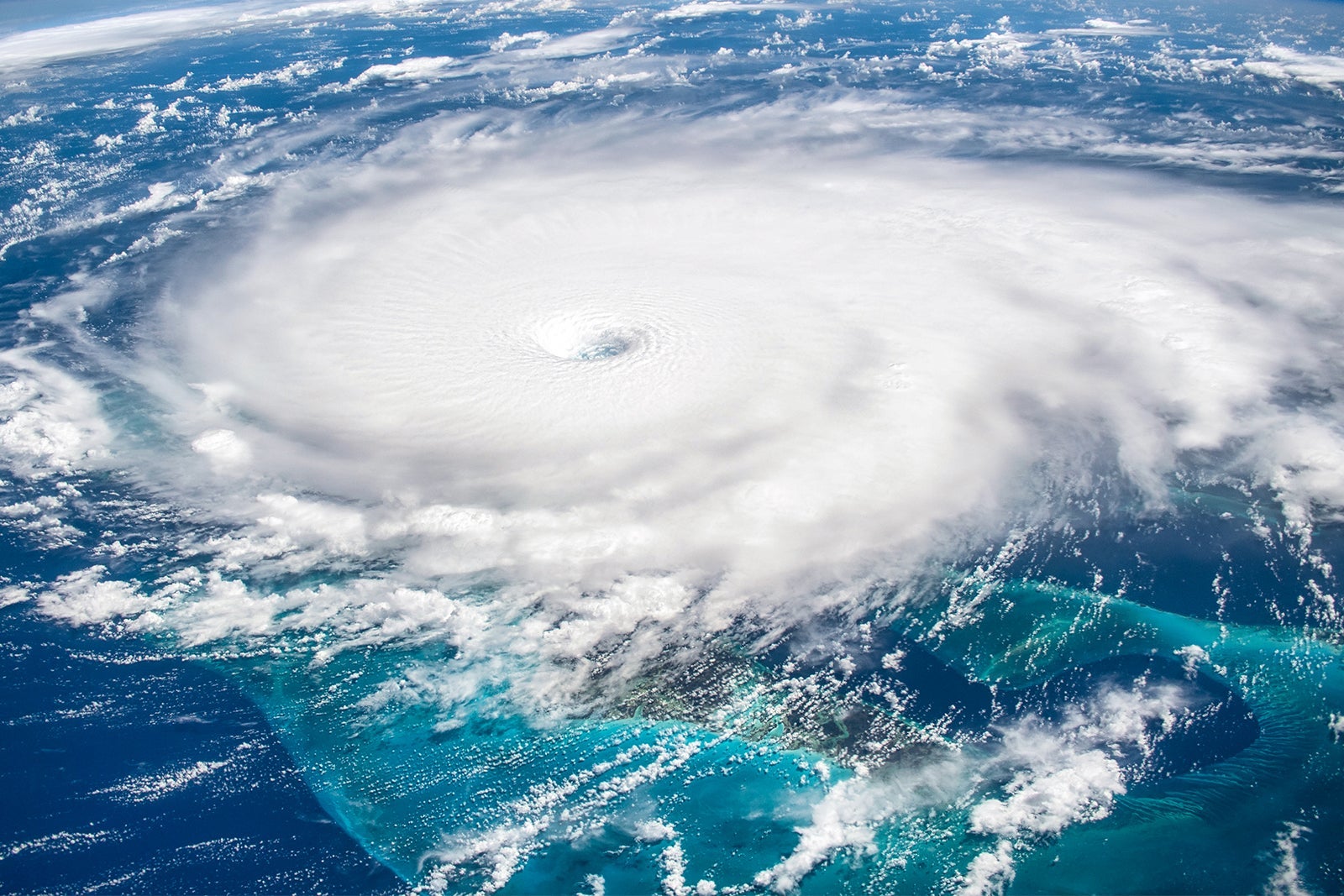 Satellite view of hurricane Dorian, year 2019