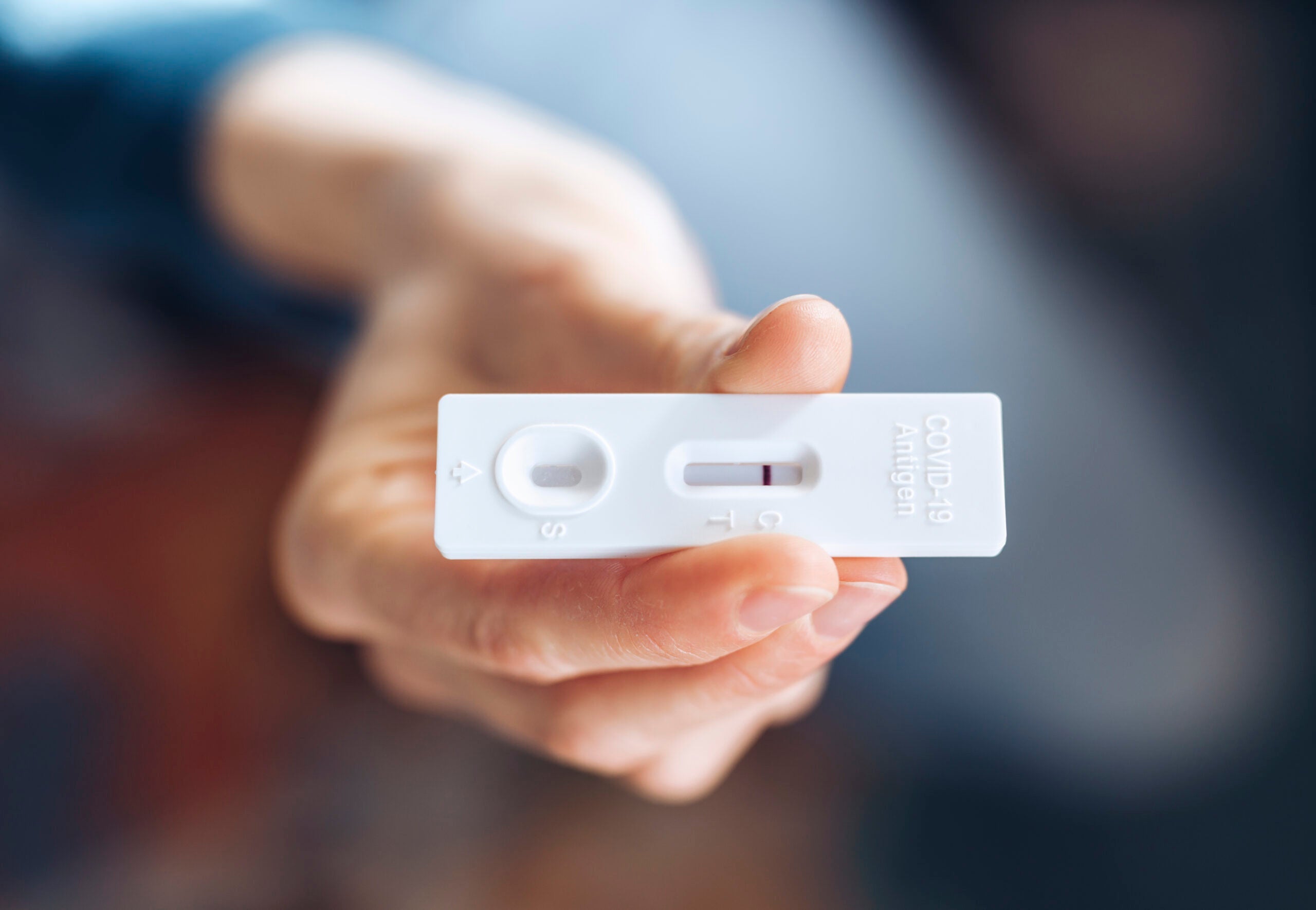 At home COVID test with a negative test result