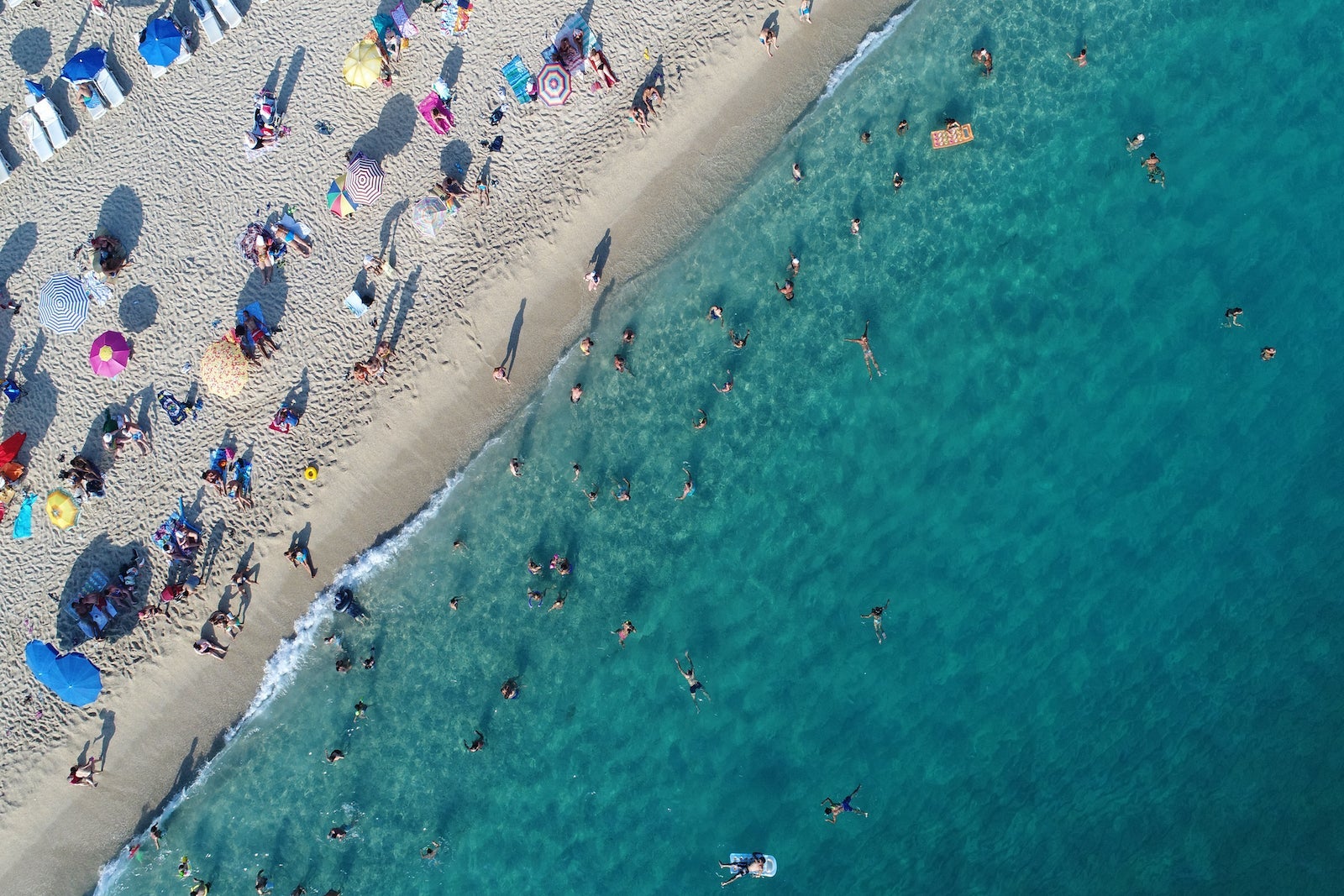 Aerial view of summer sea beach