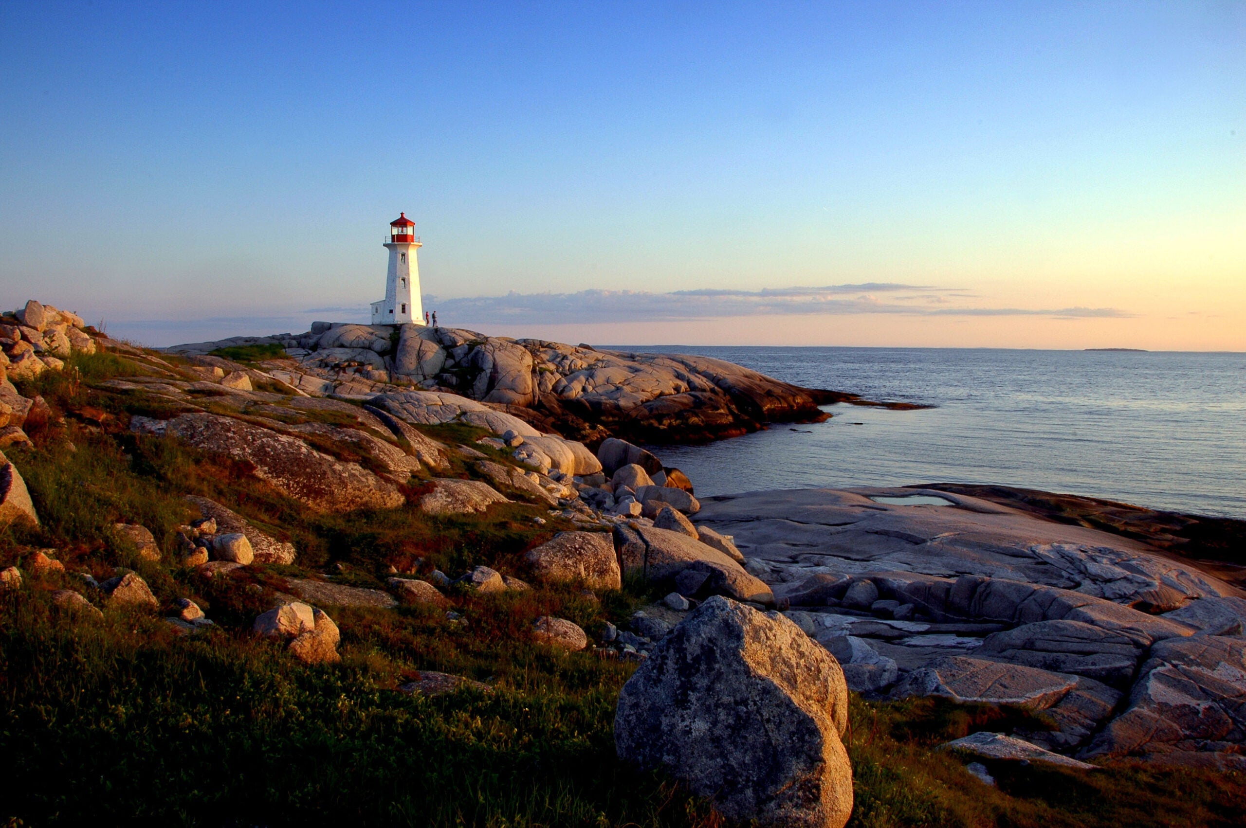 Beautiful sunset along the Atlantic Ocean at Peggy's Cove, Nova Scotia, Canada