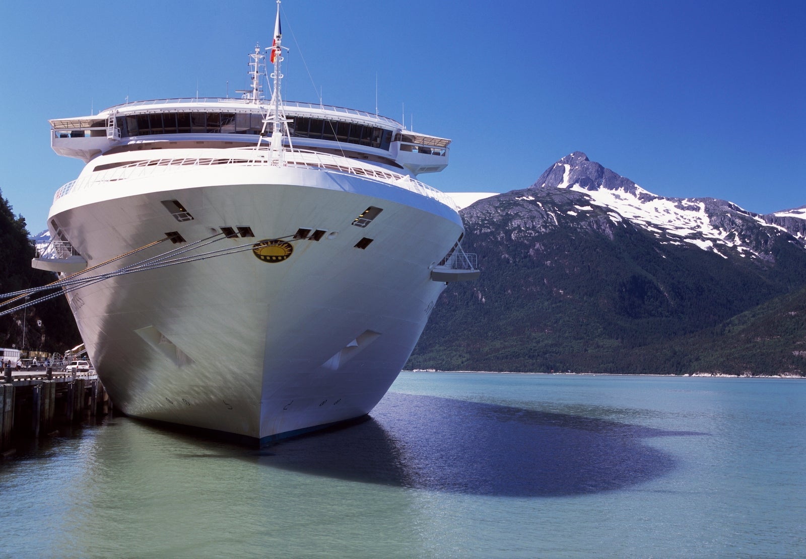 Cruise ship docked in Skagway