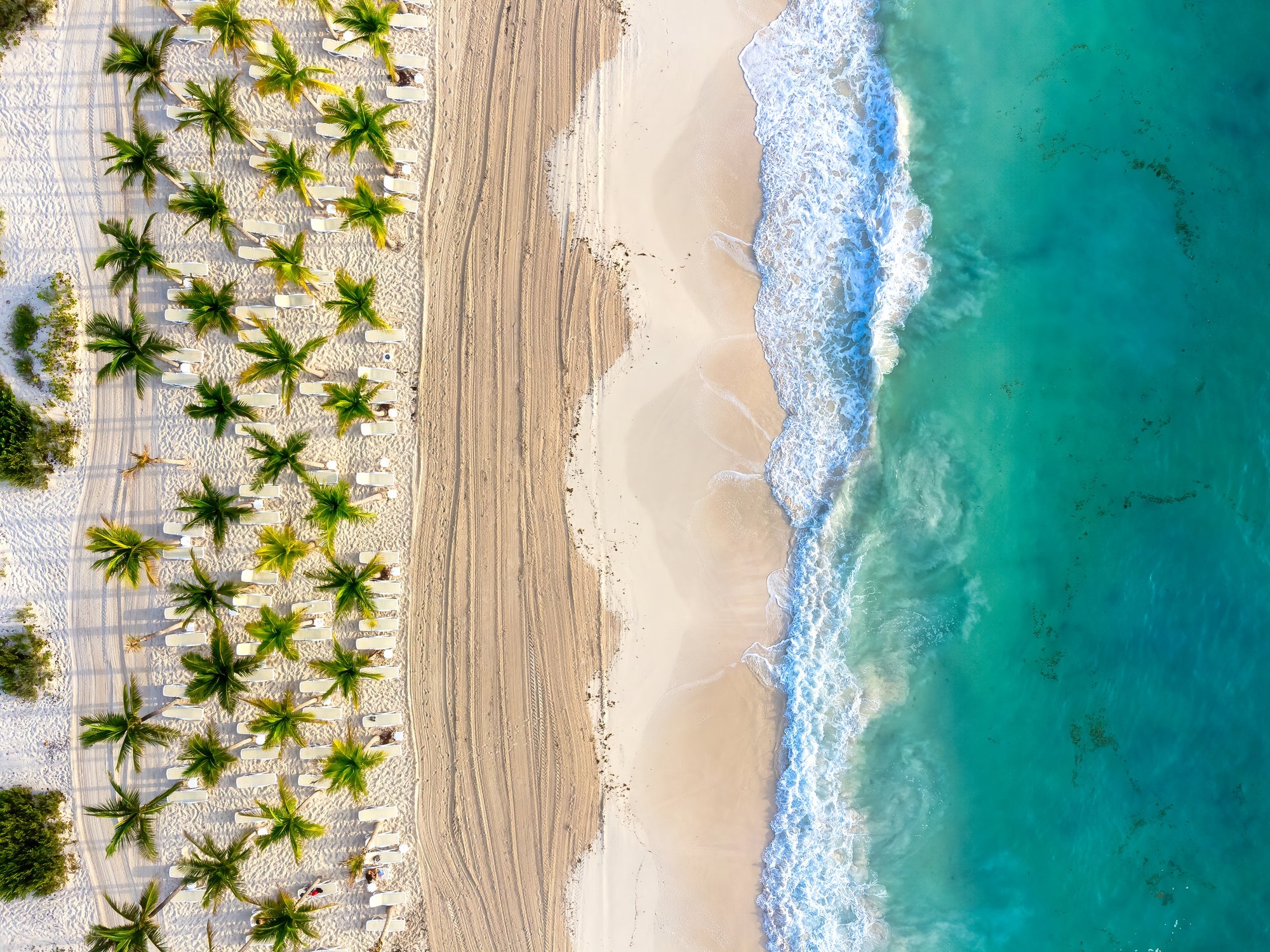 Drone View of the Beach in Costa Mujeres Mexico