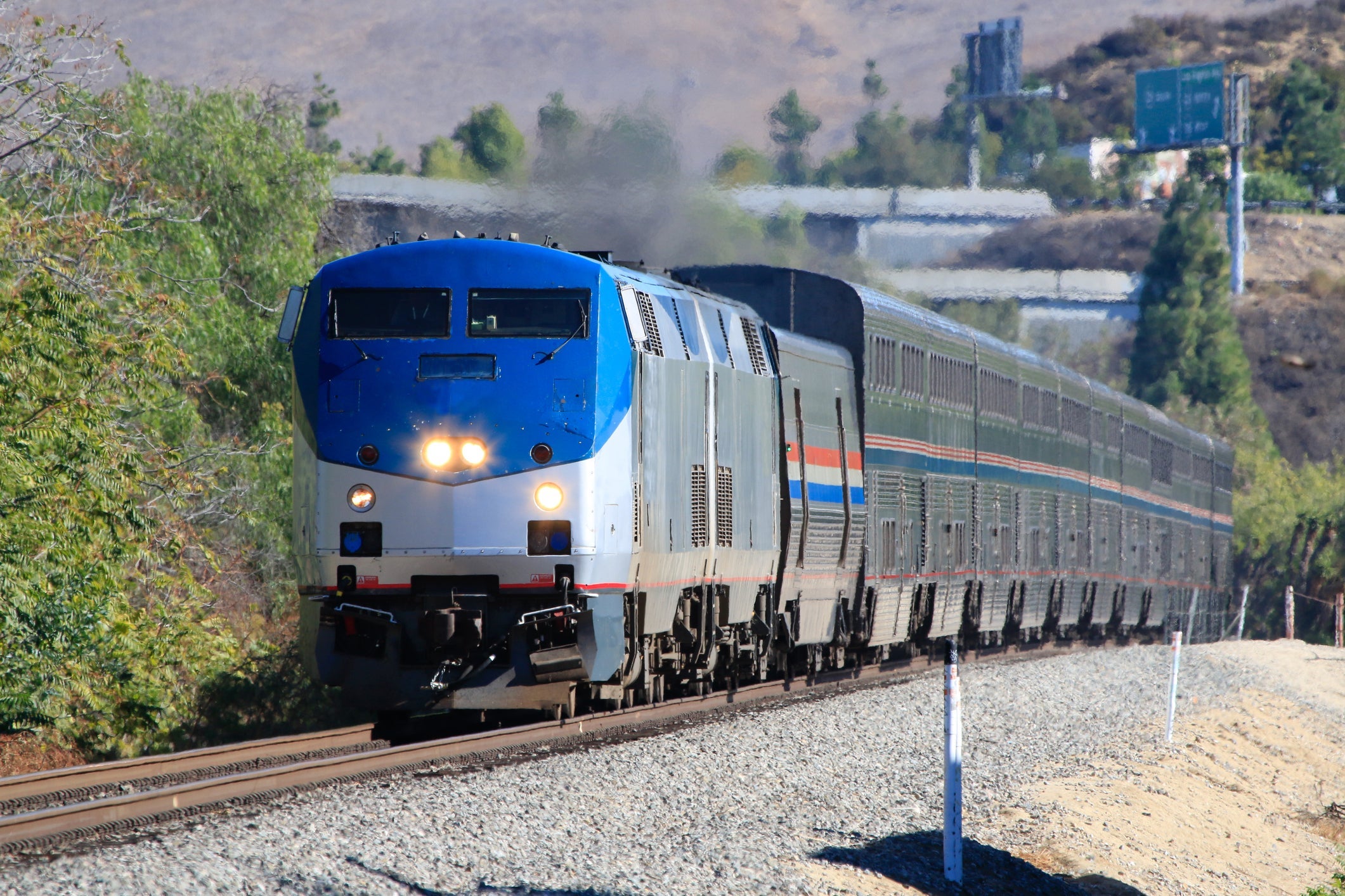 Amtrak Coast Starlight (Los Angeles - Seattle) made a technical stop at Moorpark Station