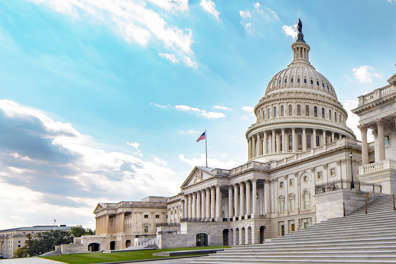 Angled view of US Capitol Building