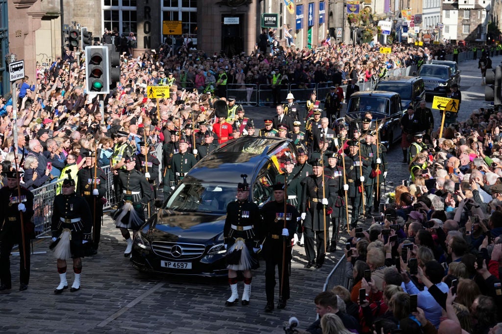 Procession Of Her Majesty The Queen Elizabeth II's Coffin To St Giles Cathedral