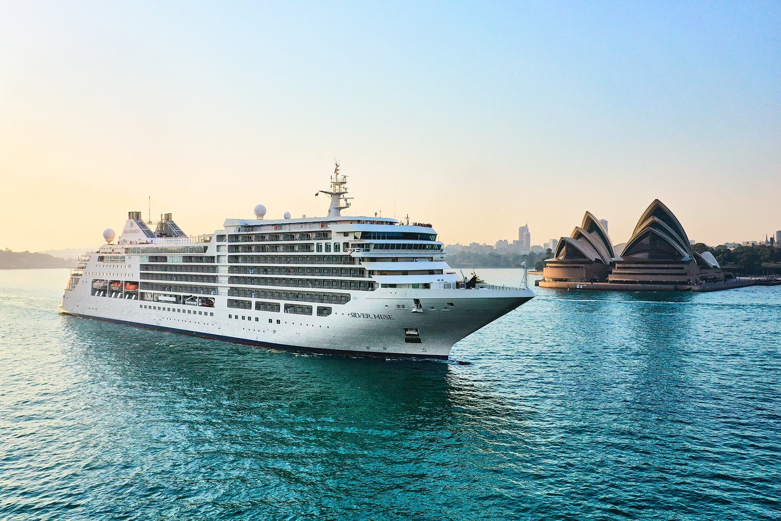 Silver Muse getting to the Sydney Harbour. COURTESY OF SILVERSEA