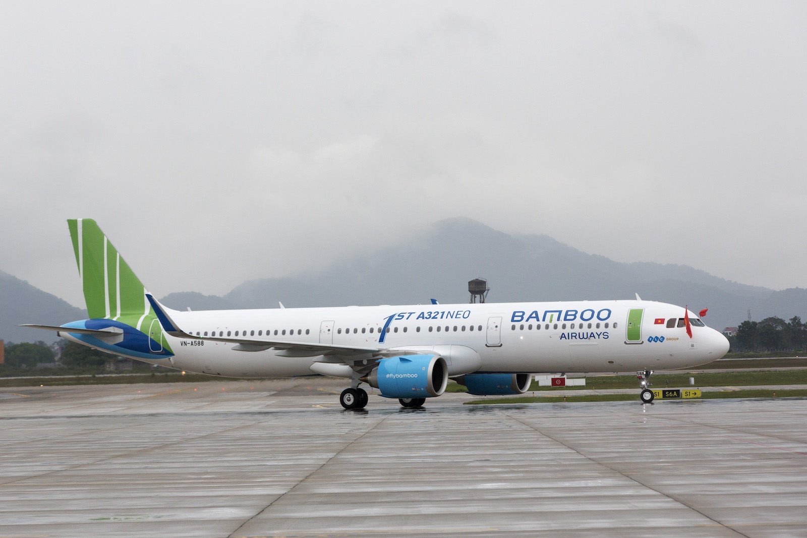 Bamboo Airways plane in Hanoi