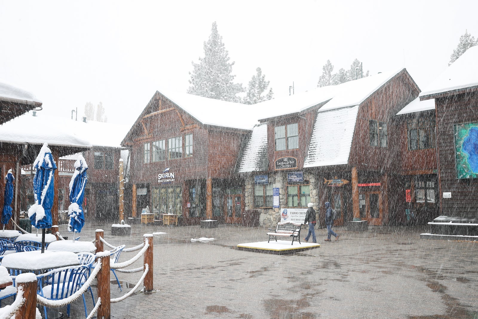 Snow storm hits Lake Tahoe, California and Nevada mountains