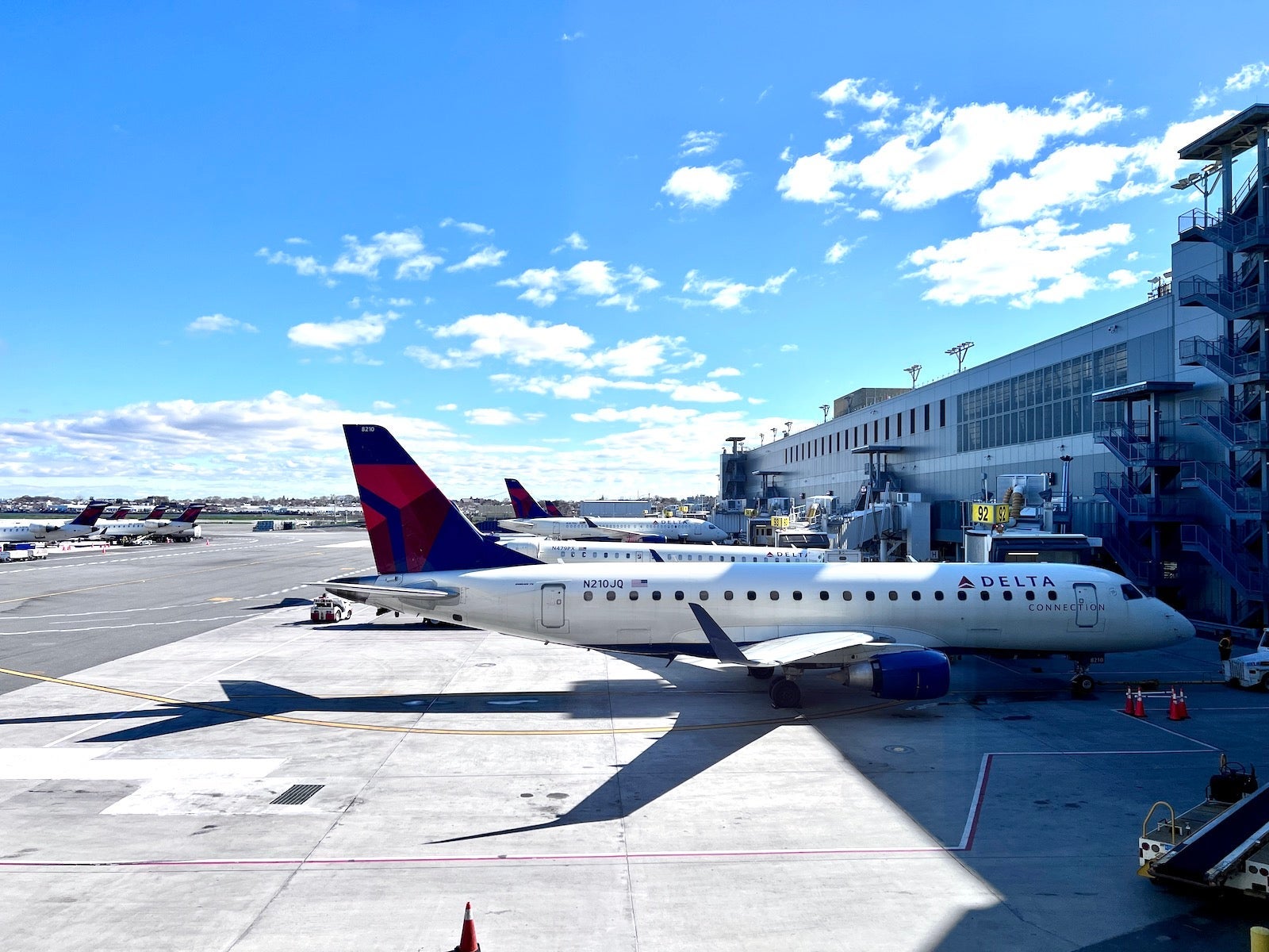 Delta Airbus A220 at LGA airport