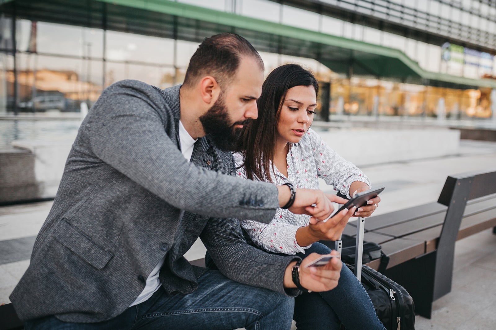 Business people enjoying online shopping