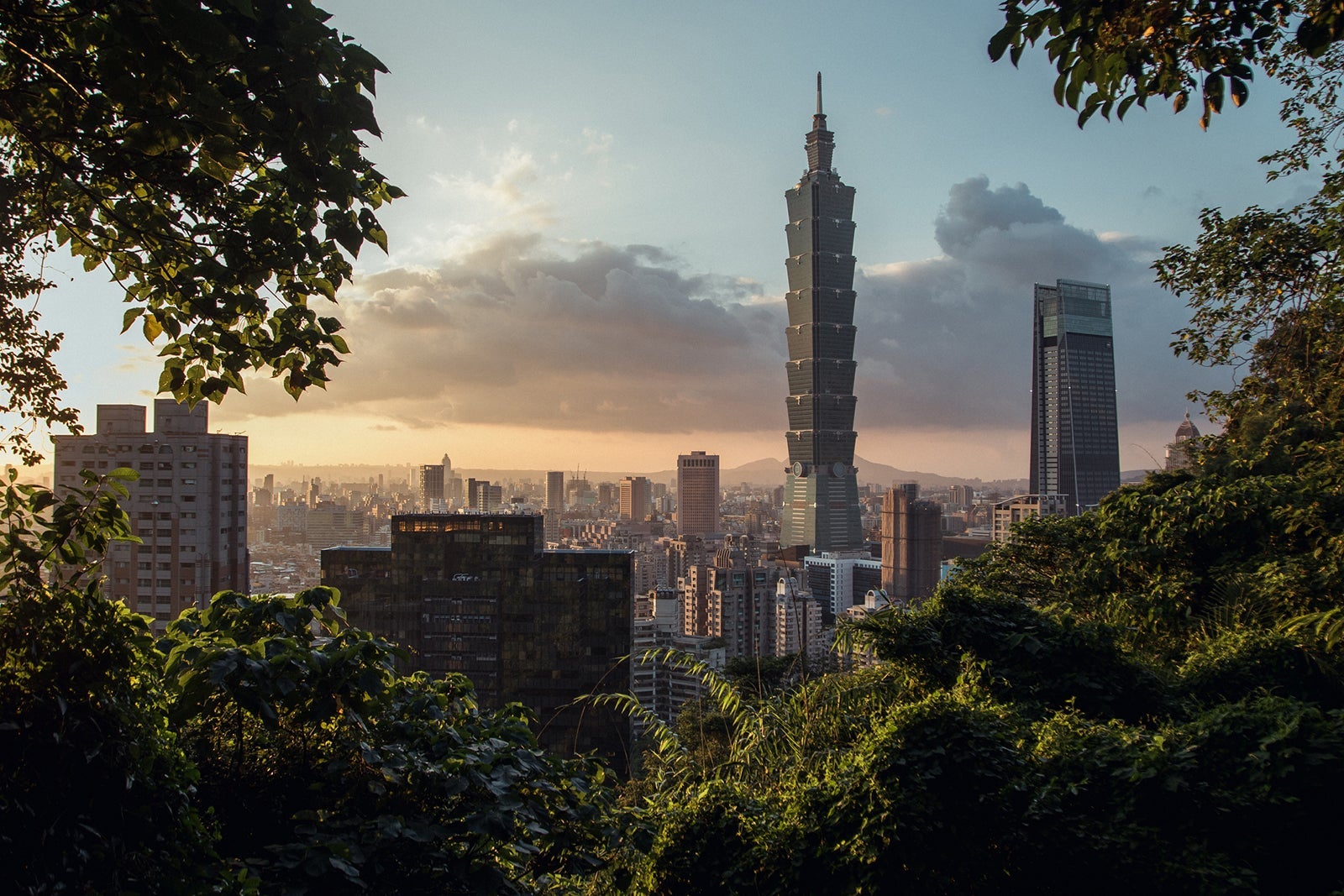 Taipei 101 Tower at Sunset from Elephant Mountain