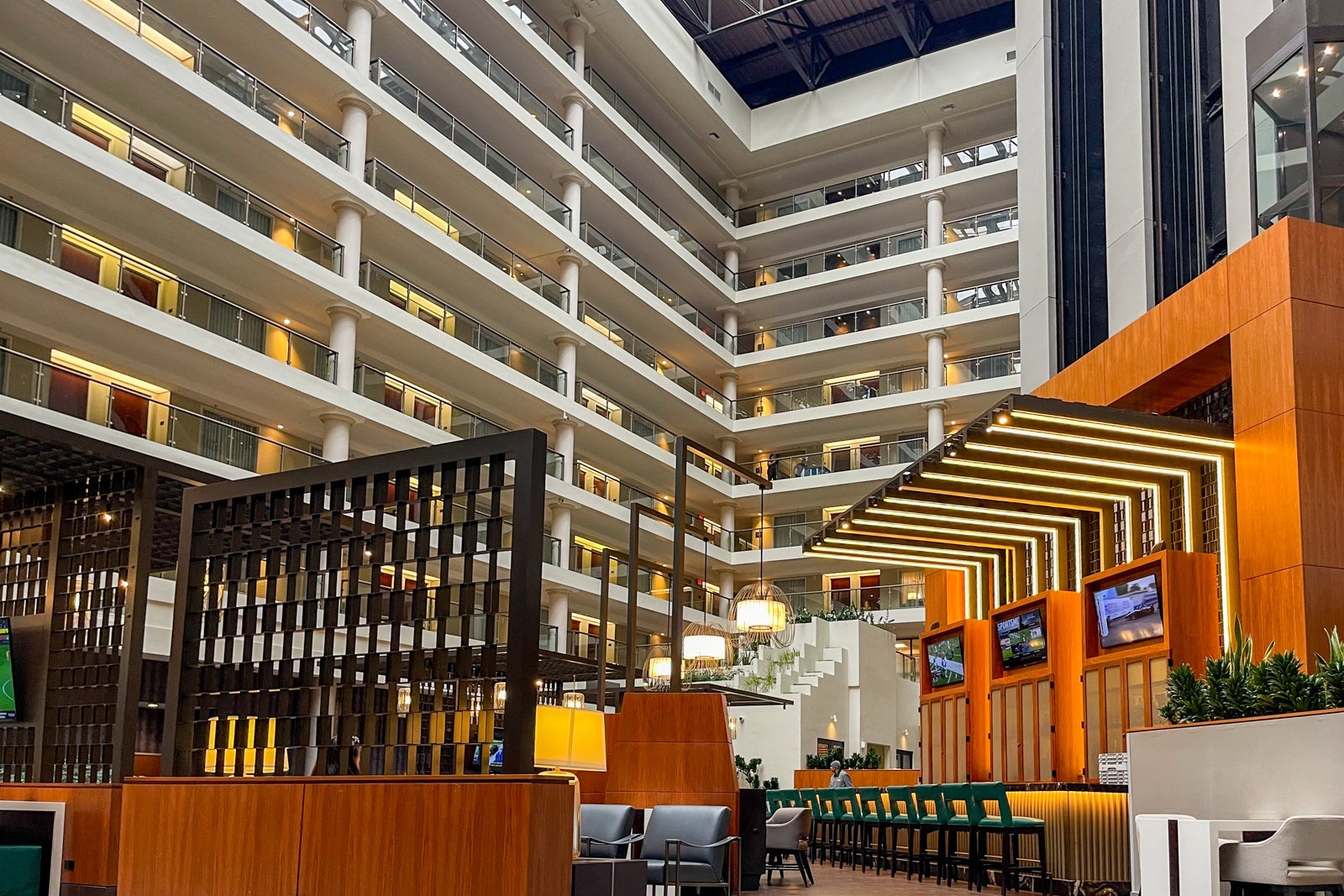 Embassy Suites Georgetown lobby atrium