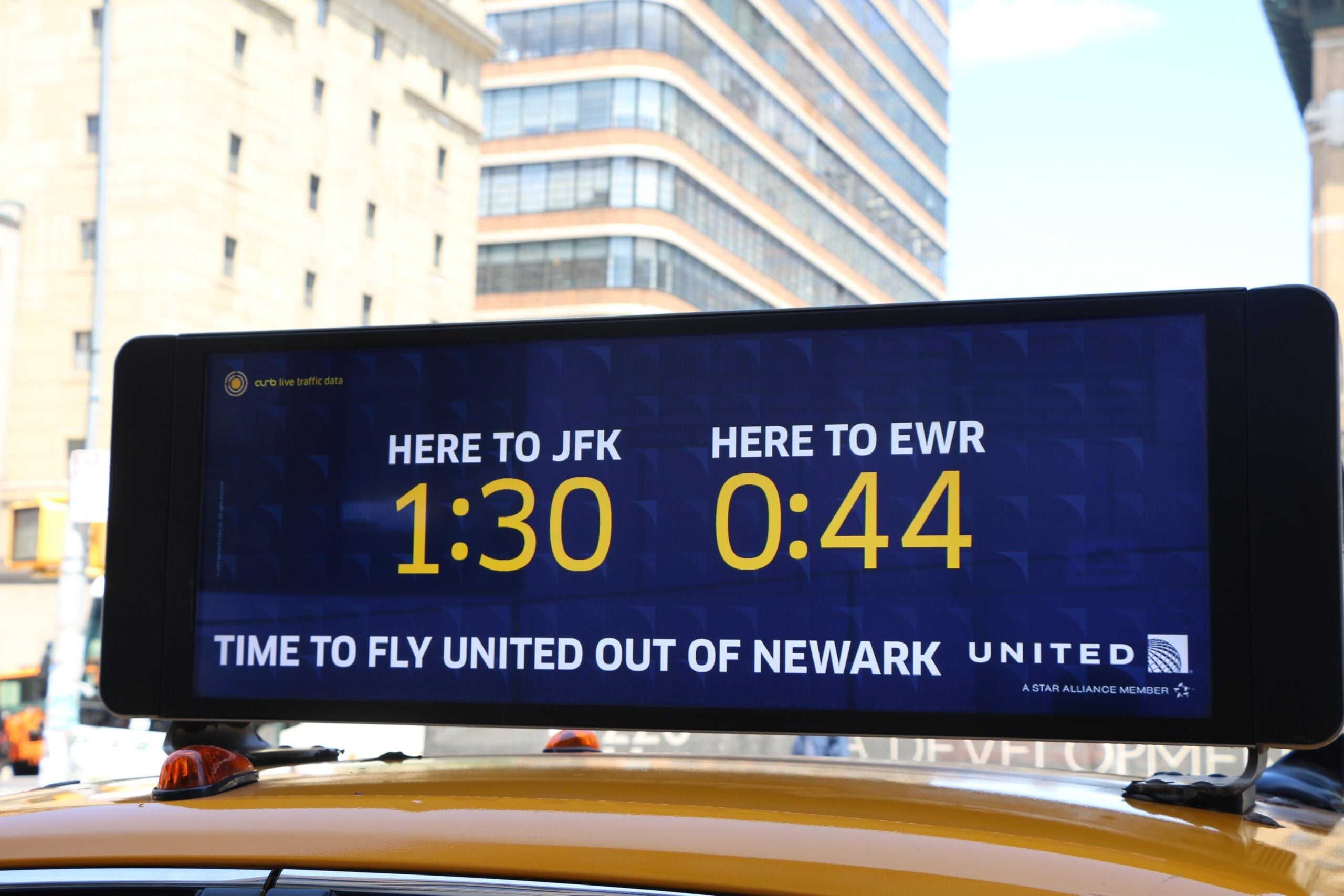 United NYC Newark JFK Ad Taxi