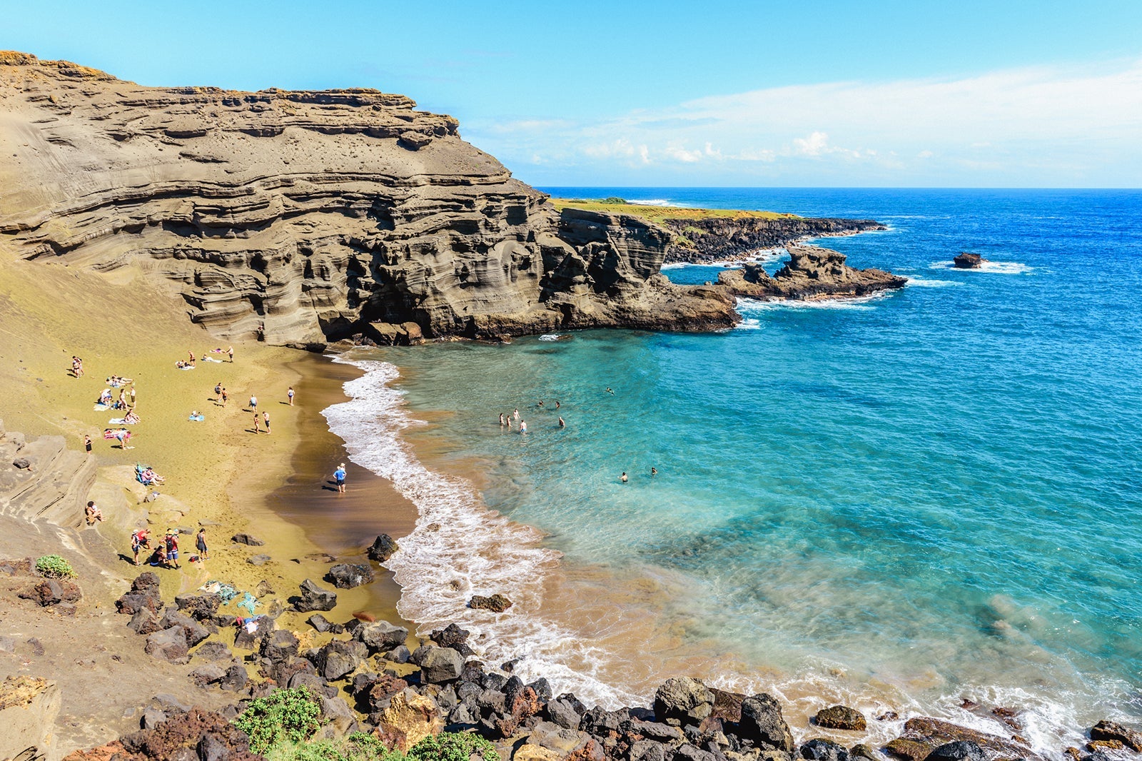 Papakōlea Beach or Green sand beach