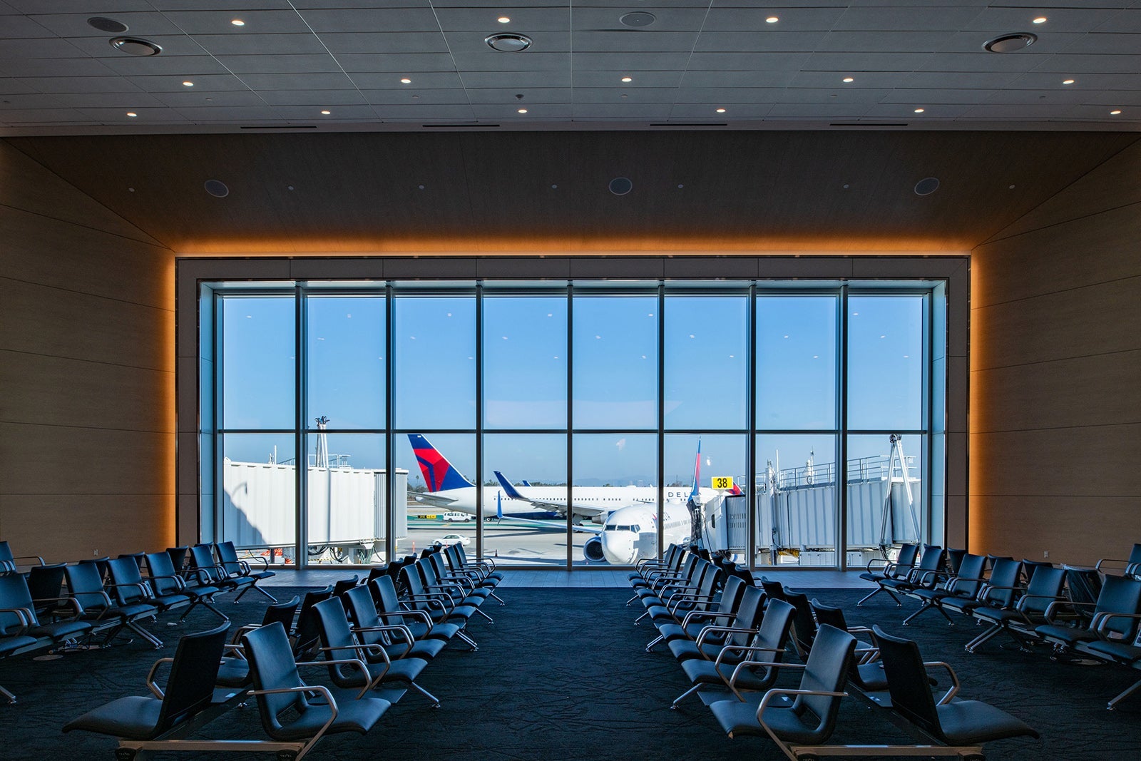 Views of the new satellite T3 gates at Los Angeles International Airpor