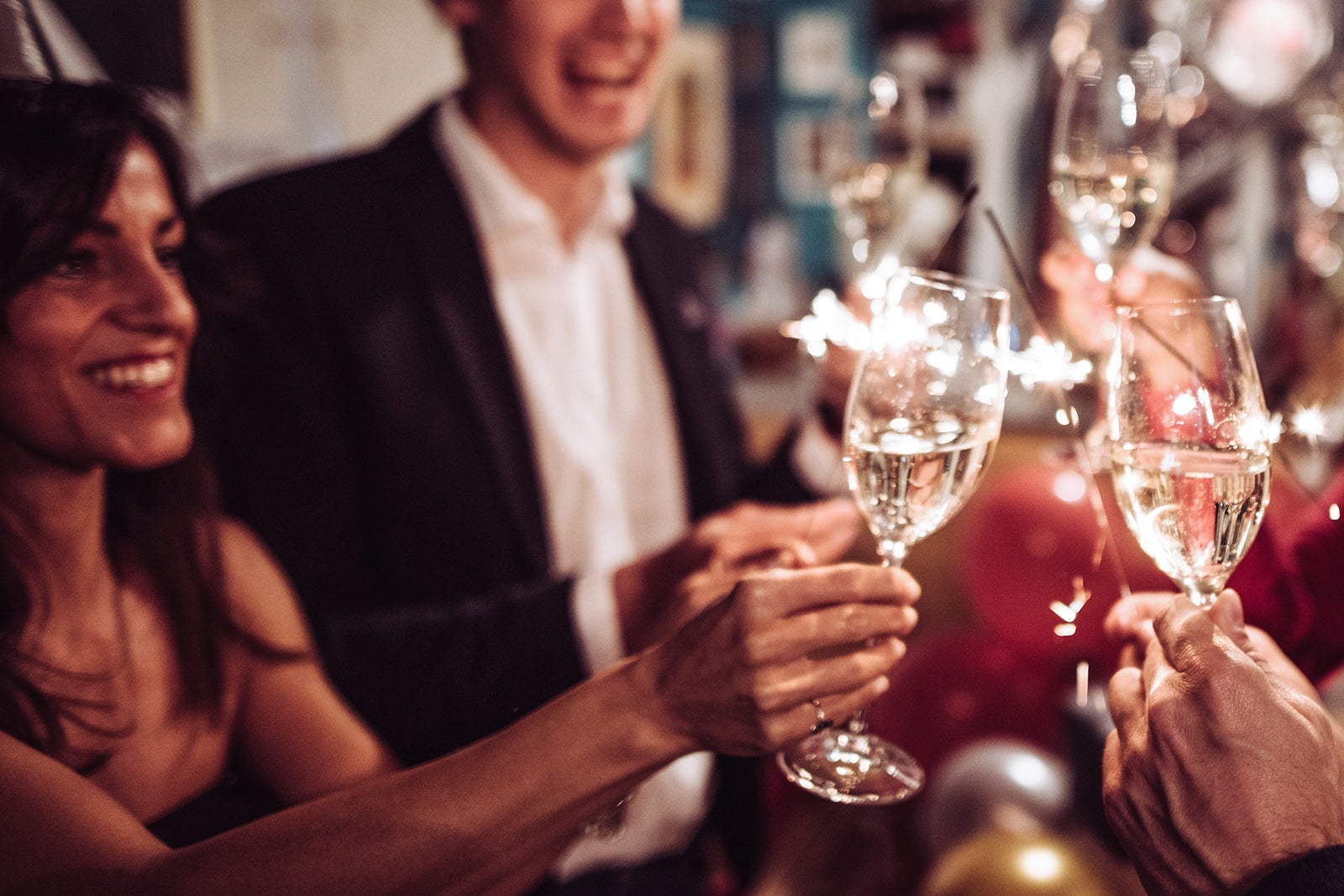 new year celebration with champagne