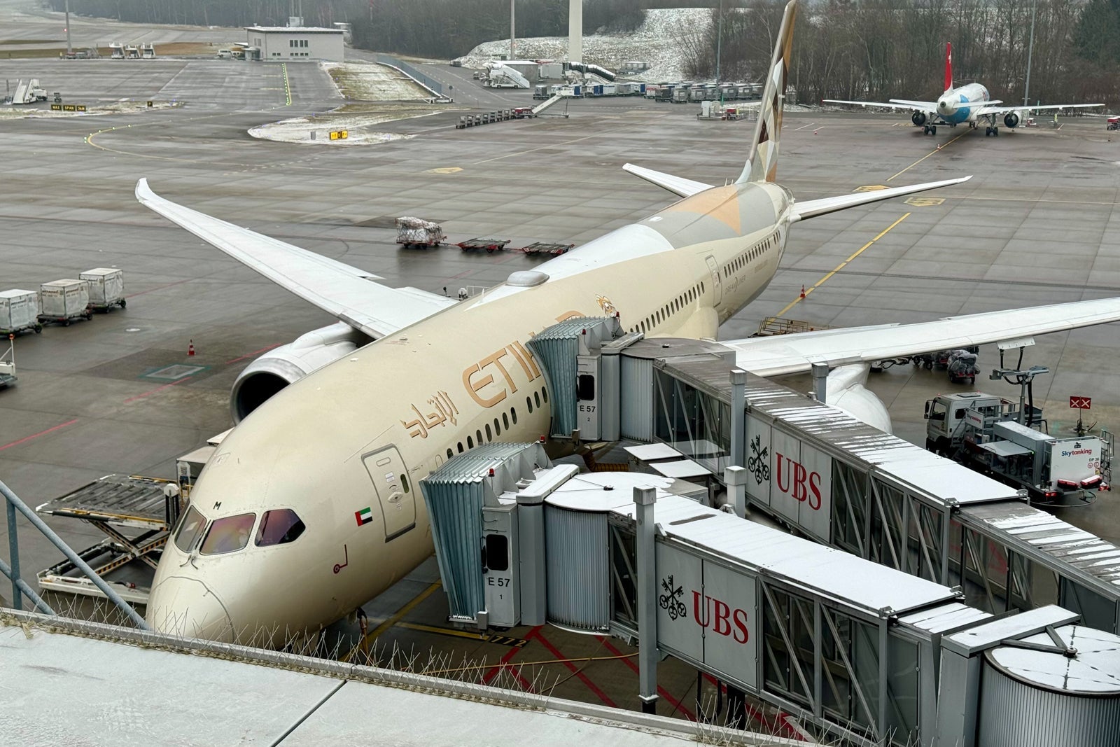 Zurich Airport Observation Deck Etihad 787