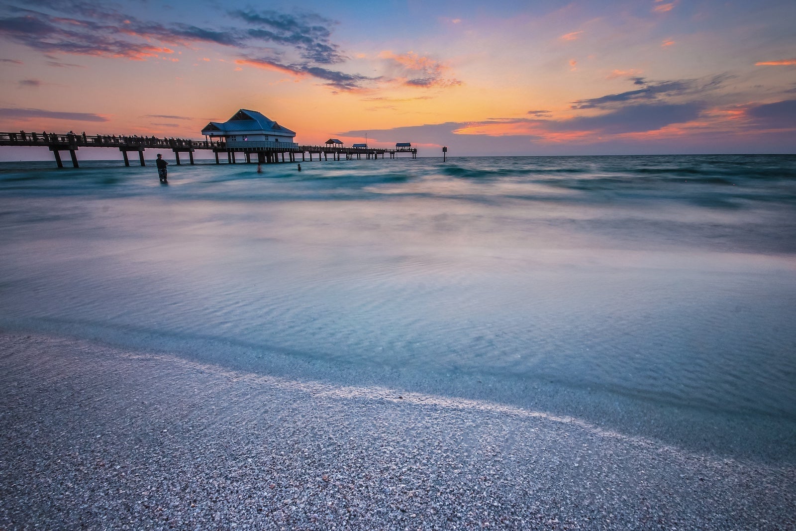 Colorful sunset in the Clearwater beach, Florida