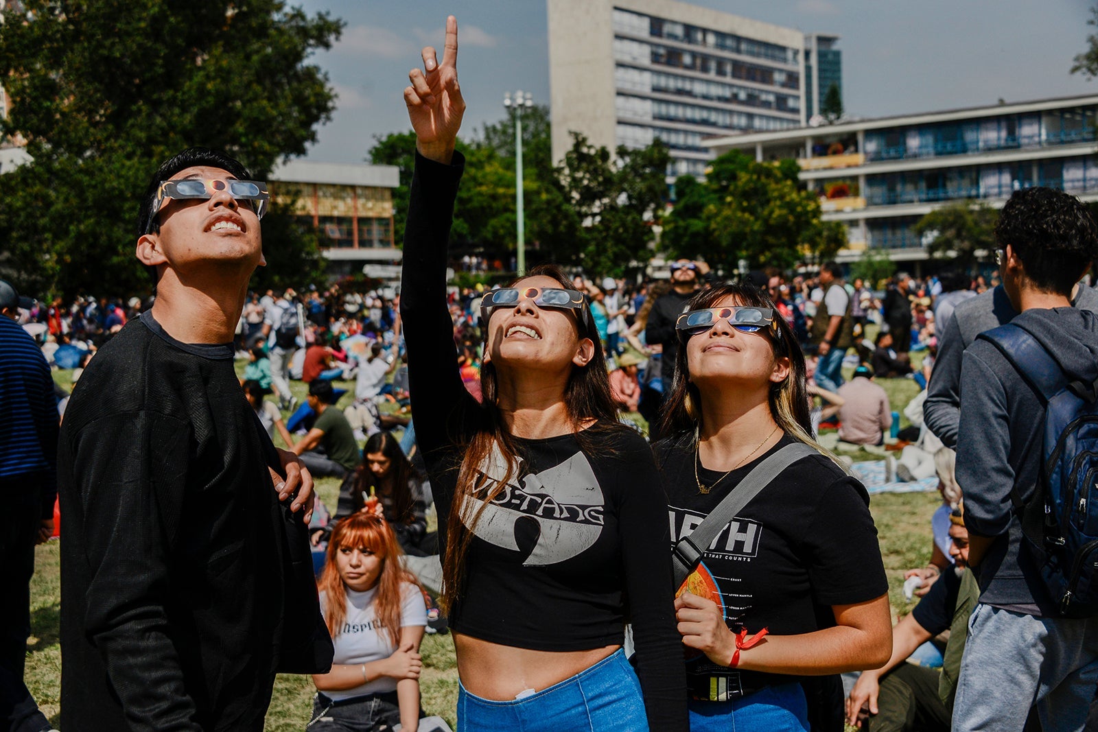 People Observe Annular Solar Eclipse From Mexico