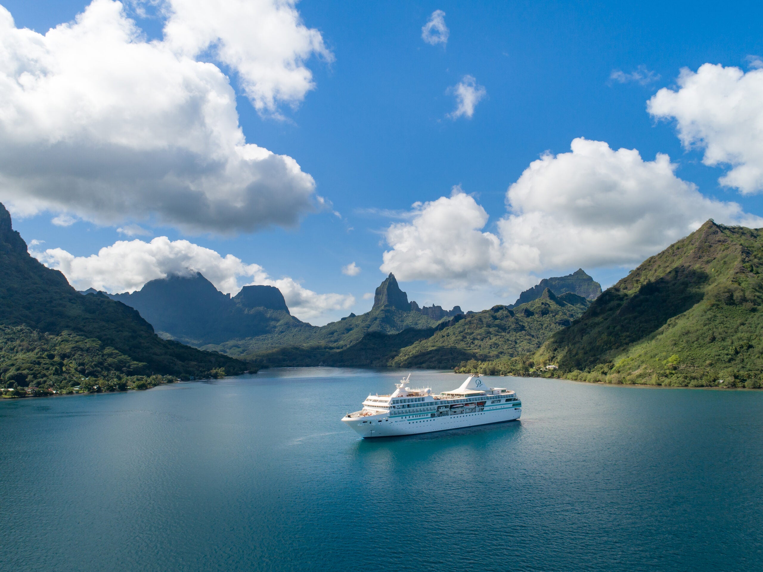 The m/s Paul Gauguin was built to sail the lagoons of the South Pacific.