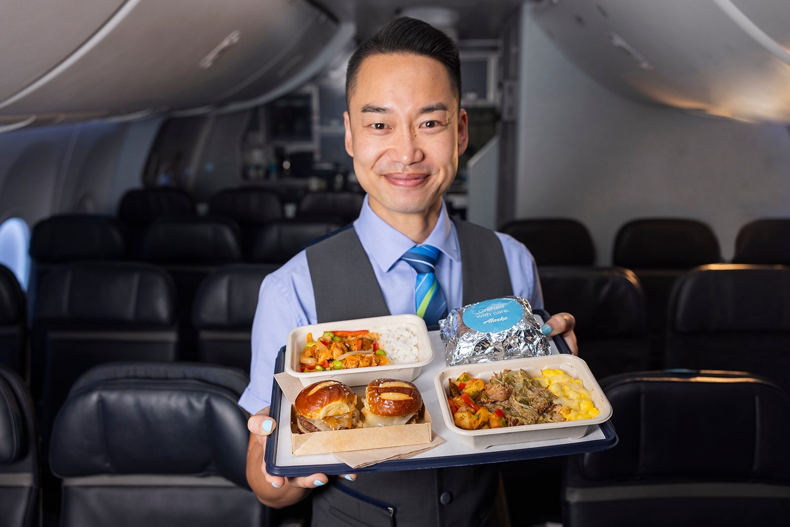 20240524_Alaska Airlines new hot meal menu_Flight Attendant - 2