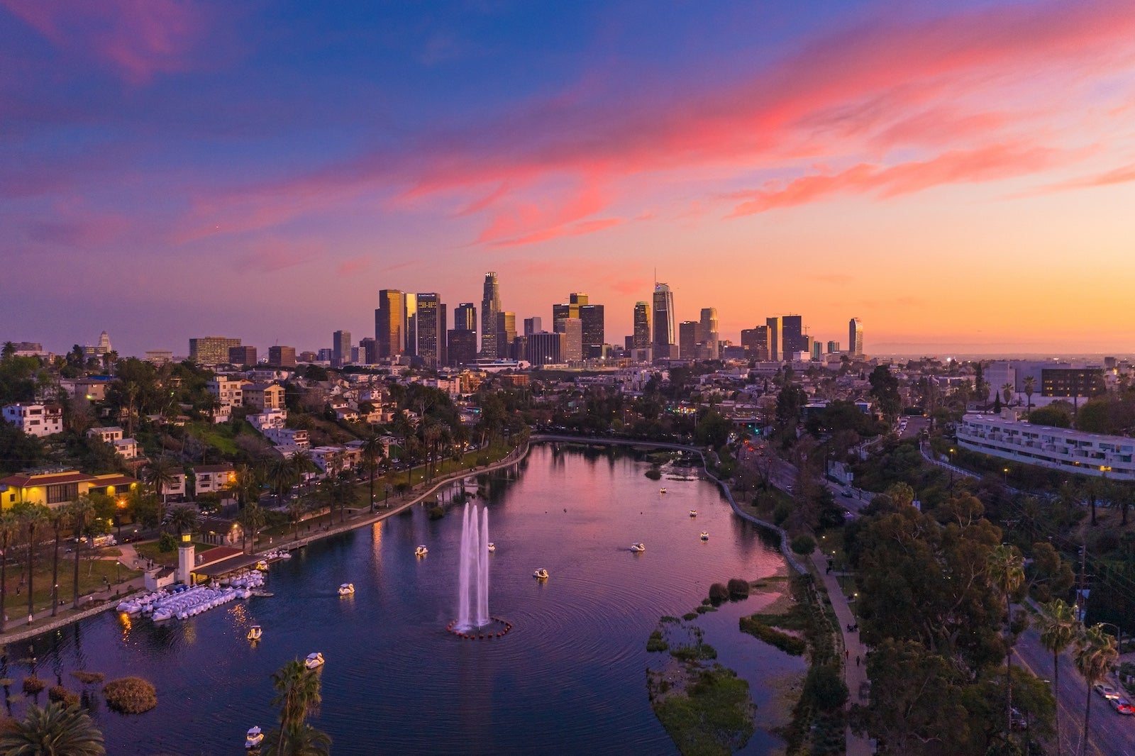 Los Angeles Under a Dramatic Sunset