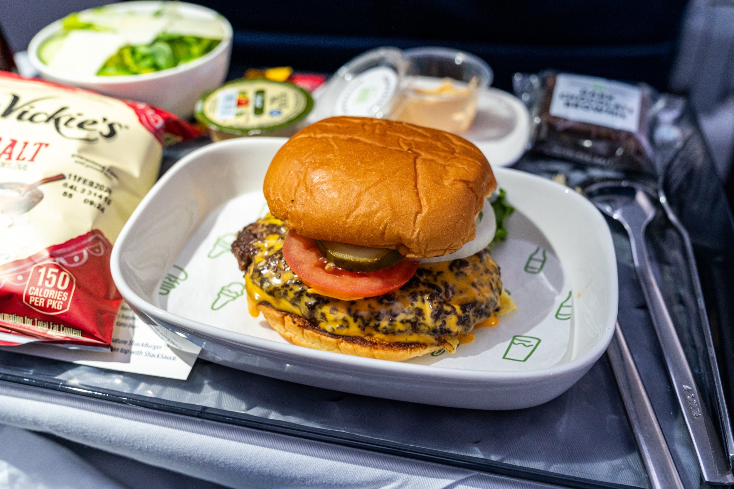 Delta Shake Shack Burger On Plane-9