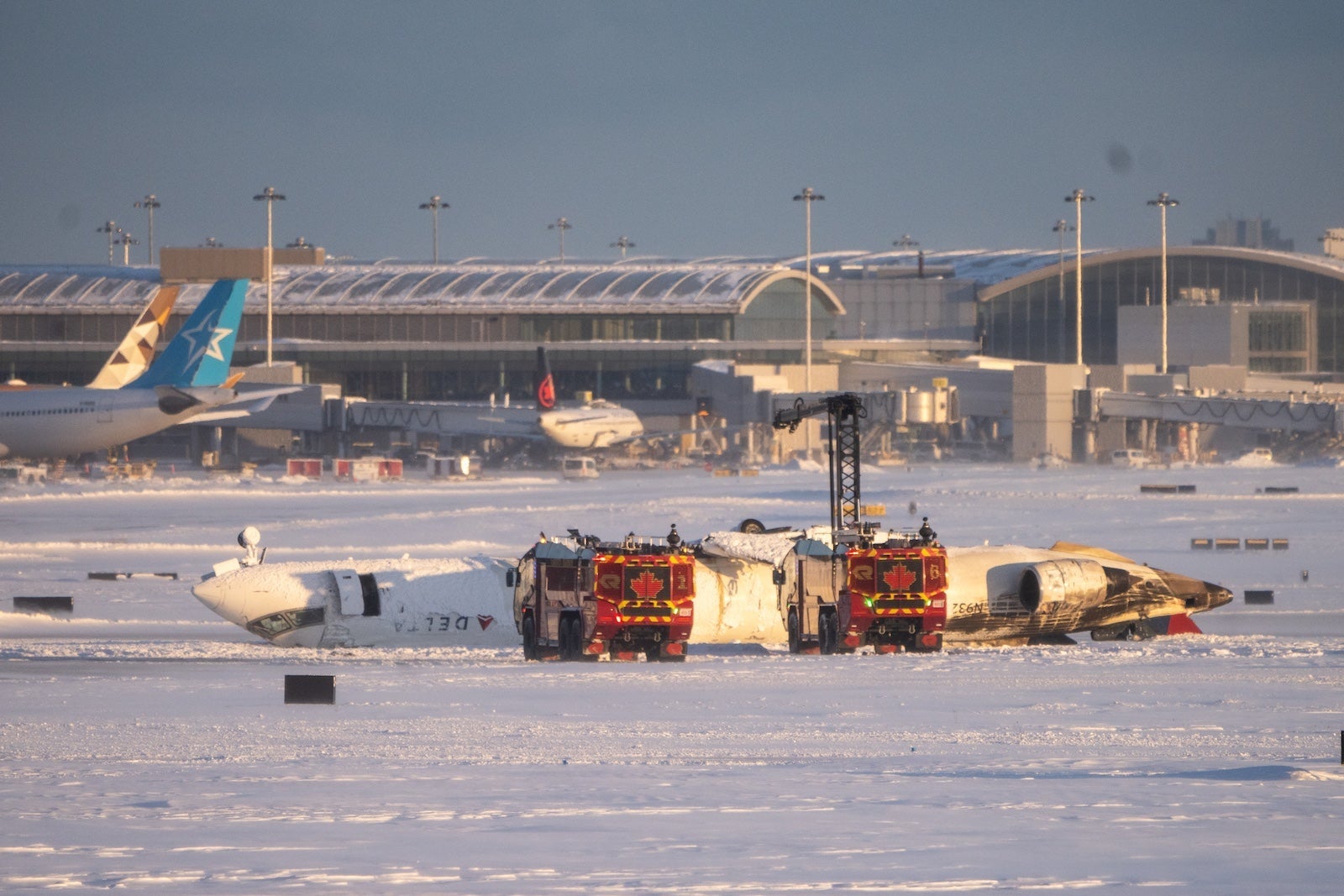 Delta Regional Jet Crash Lands At Toronto Pearson Airport