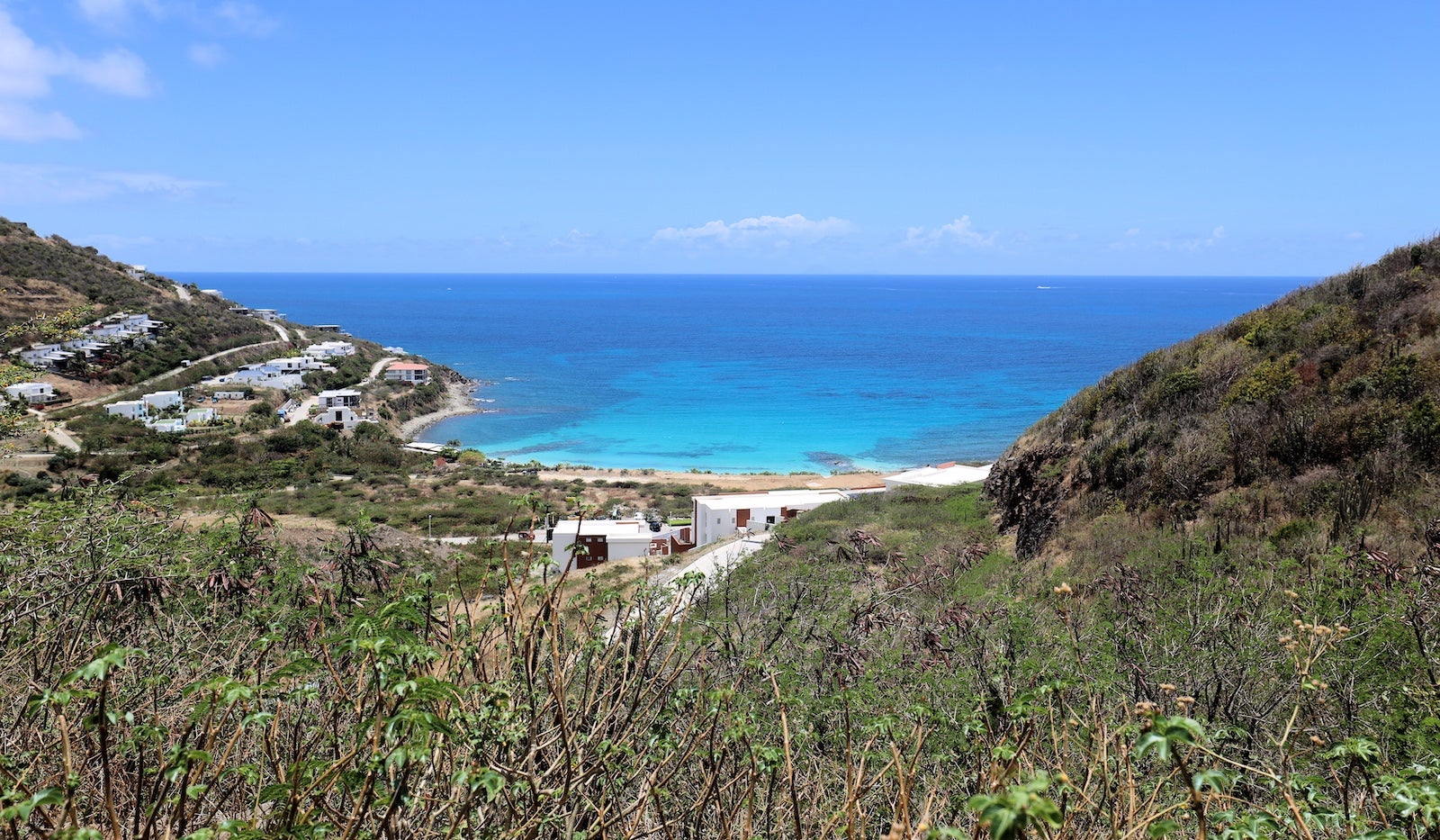 Scenic view of sea against blue sky,Sint Maarten,Sint Maarten Dutch part
