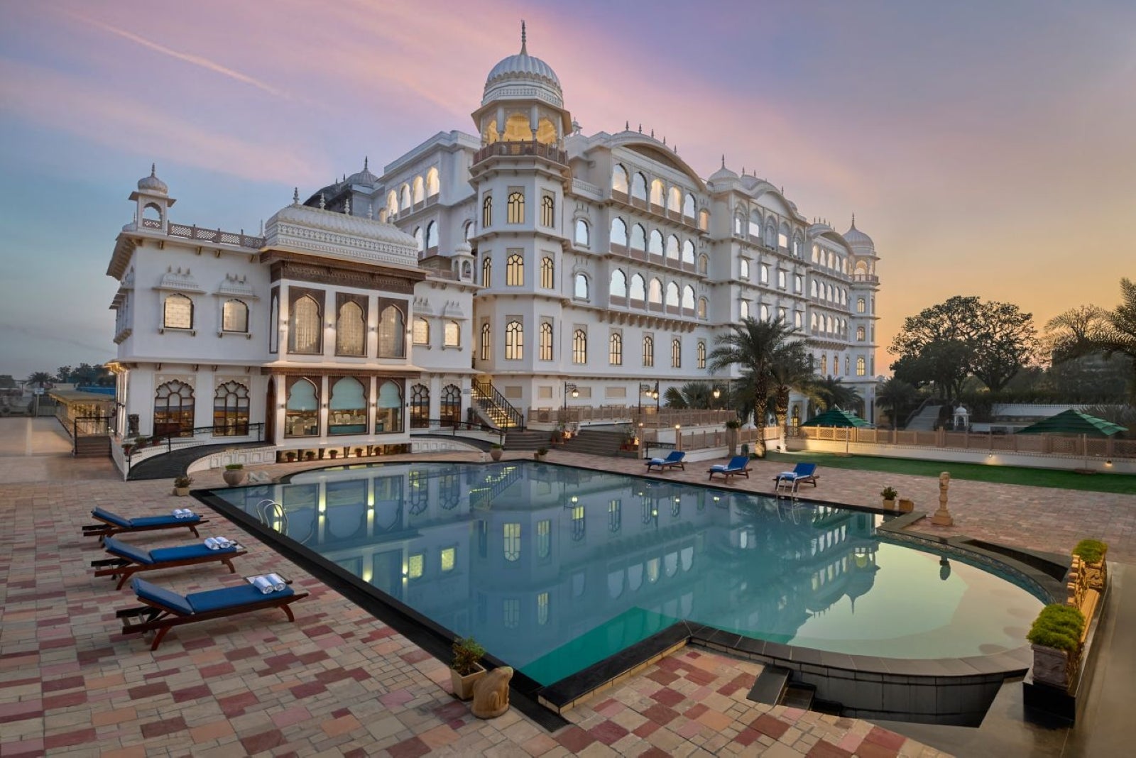 Marriott Bonvoy Noormahal, Delhi NCR Karnal, Autograph Collection hotel exterior sunset pool