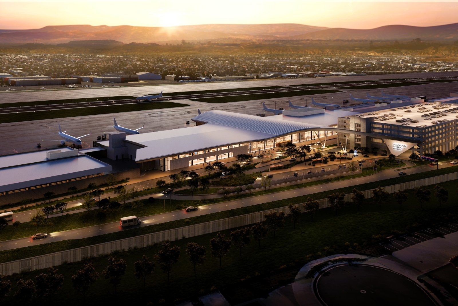 1_Overall Aerial of new terminal - courtesy Corgan