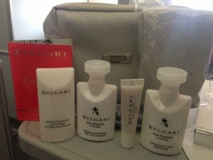 The amenity kit came with some nice Bvlgari goodies like 