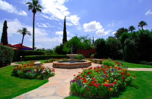 The colorful gardens of the the Arizona Inn. 