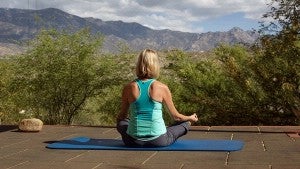 The outdoor yoga deck at Miraval.