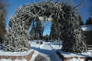 Check out the town's famous antler arch.