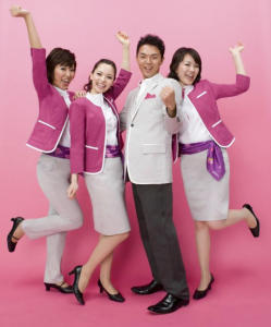 They are a happy bunch at low cost carrier Peach Aviation.