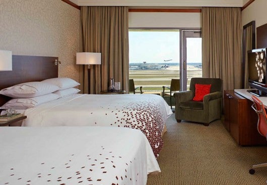 Runway View Guest Room at the Renaissance Concourse Atlanta Airport Hotel.