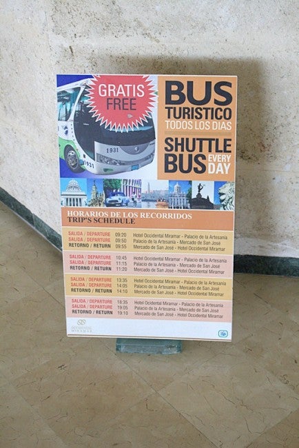 The hotel offers a free shuttle bus three times daily